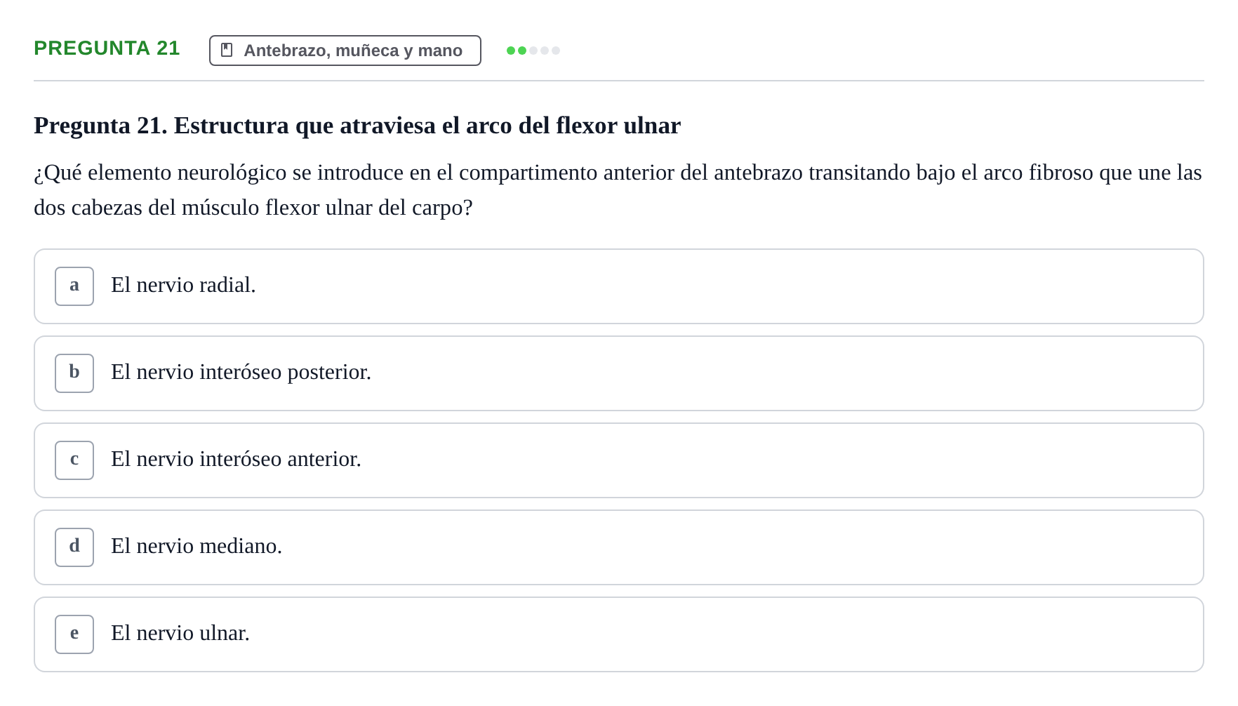 Enunciado: Pregunta 21 · Anatomía General y del Aparato Locomotor URV 2024