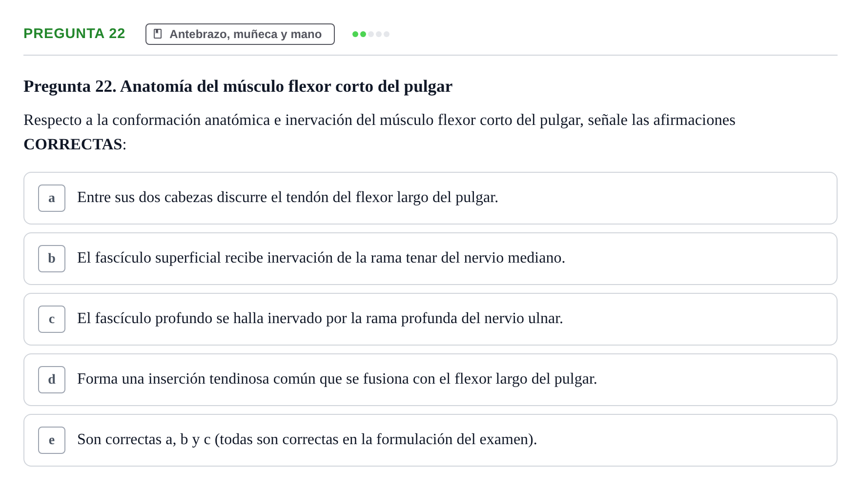 Enunciado: Pregunta 22 · Anatomía General y del Aparato Locomotor URV 2024