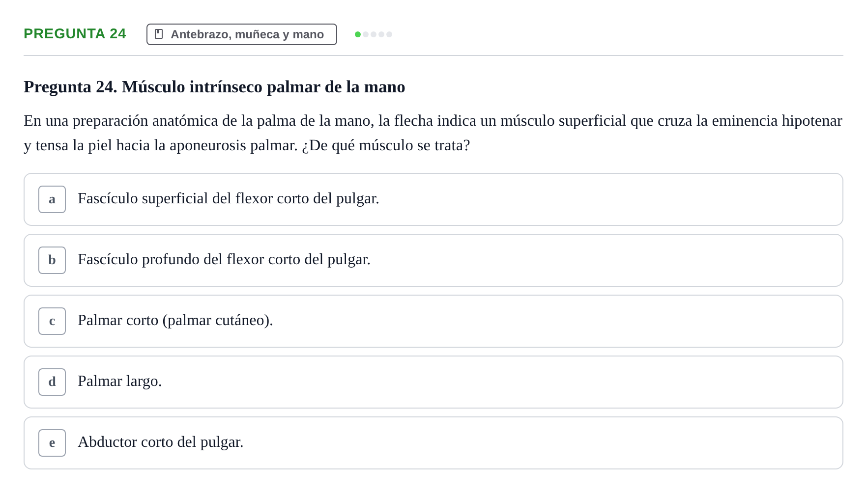 Enunciado: Pregunta 24 · Anatomía General y del Aparato Locomotor URV 2024