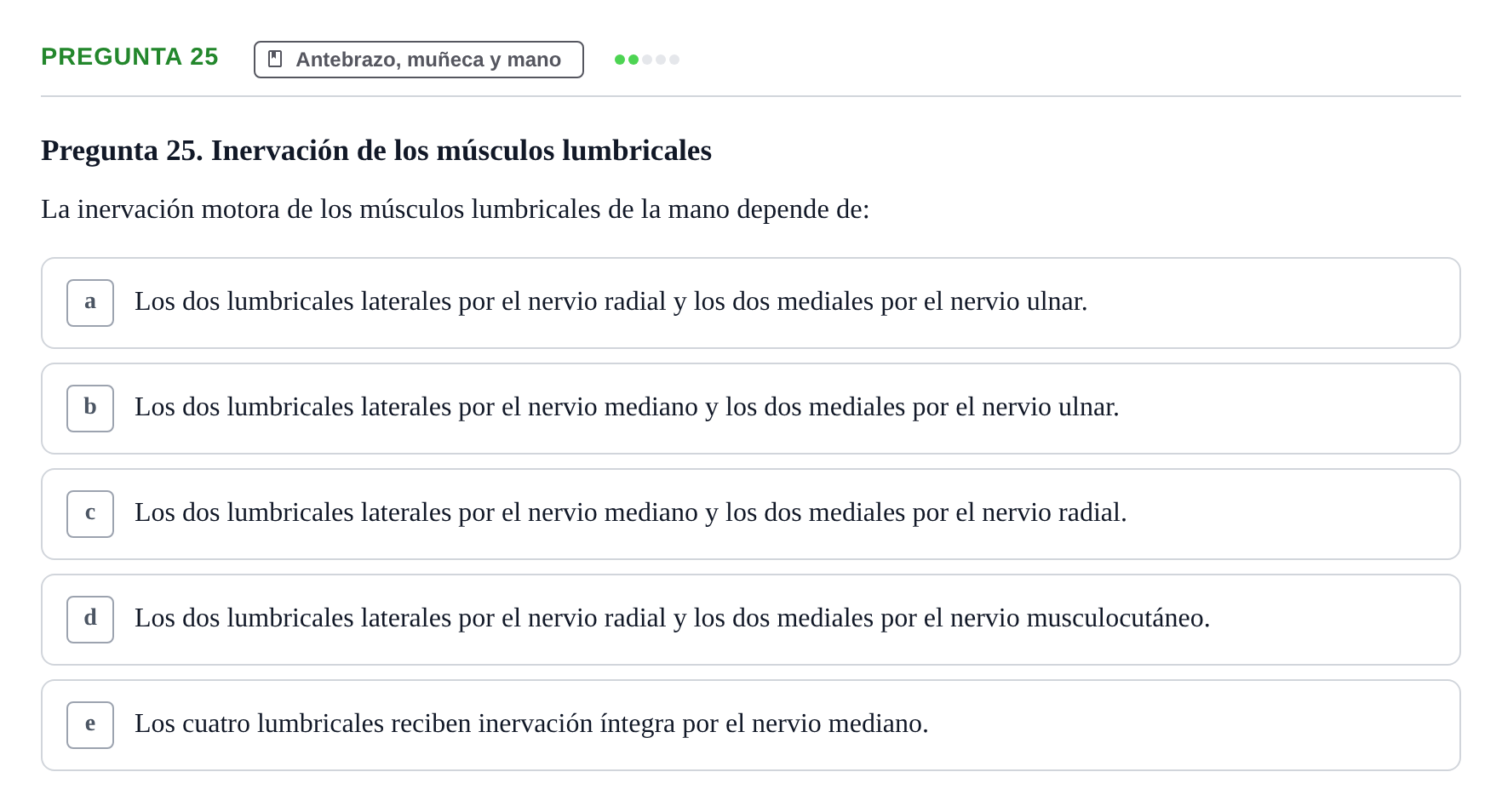 Enunciado: Pregunta 25 · Anatomía General y del Aparato Locomotor URV 2024