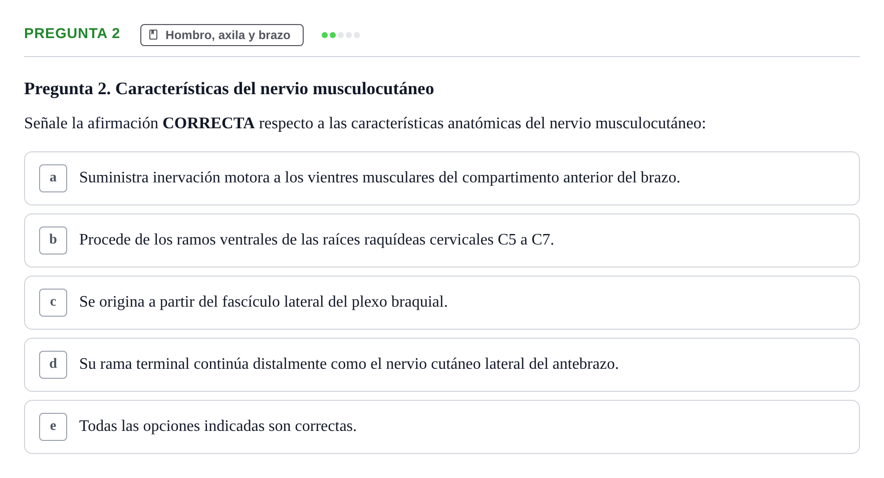 Enunciado: Pregunta 2 · Anatomía General y del Aparato Locomotor URV 2024