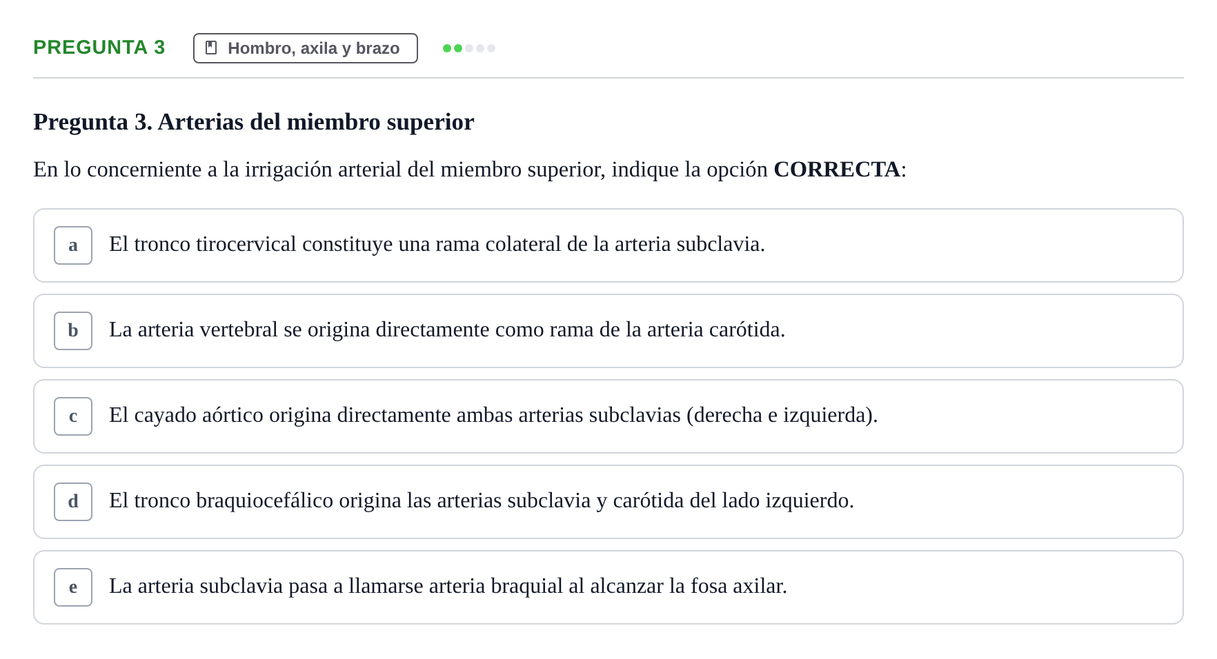 Enunciado: Pregunta 3 · Anatomía General y del Aparato Locomotor URV 2024