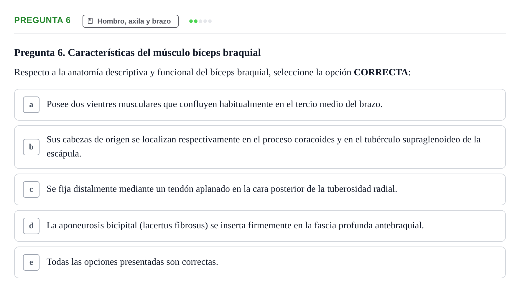 Enunciado: Pregunta 6 · Anatomía General y del Aparato Locomotor URV 2024