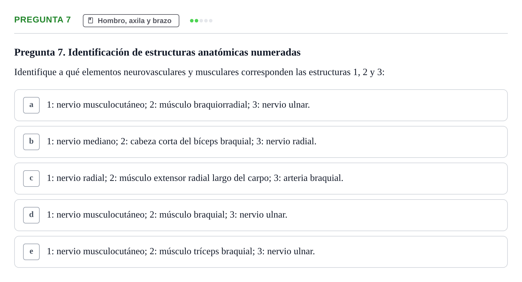 Enunciado: Pregunta 7 · Anatomía General y del Aparato Locomotor URV 2024