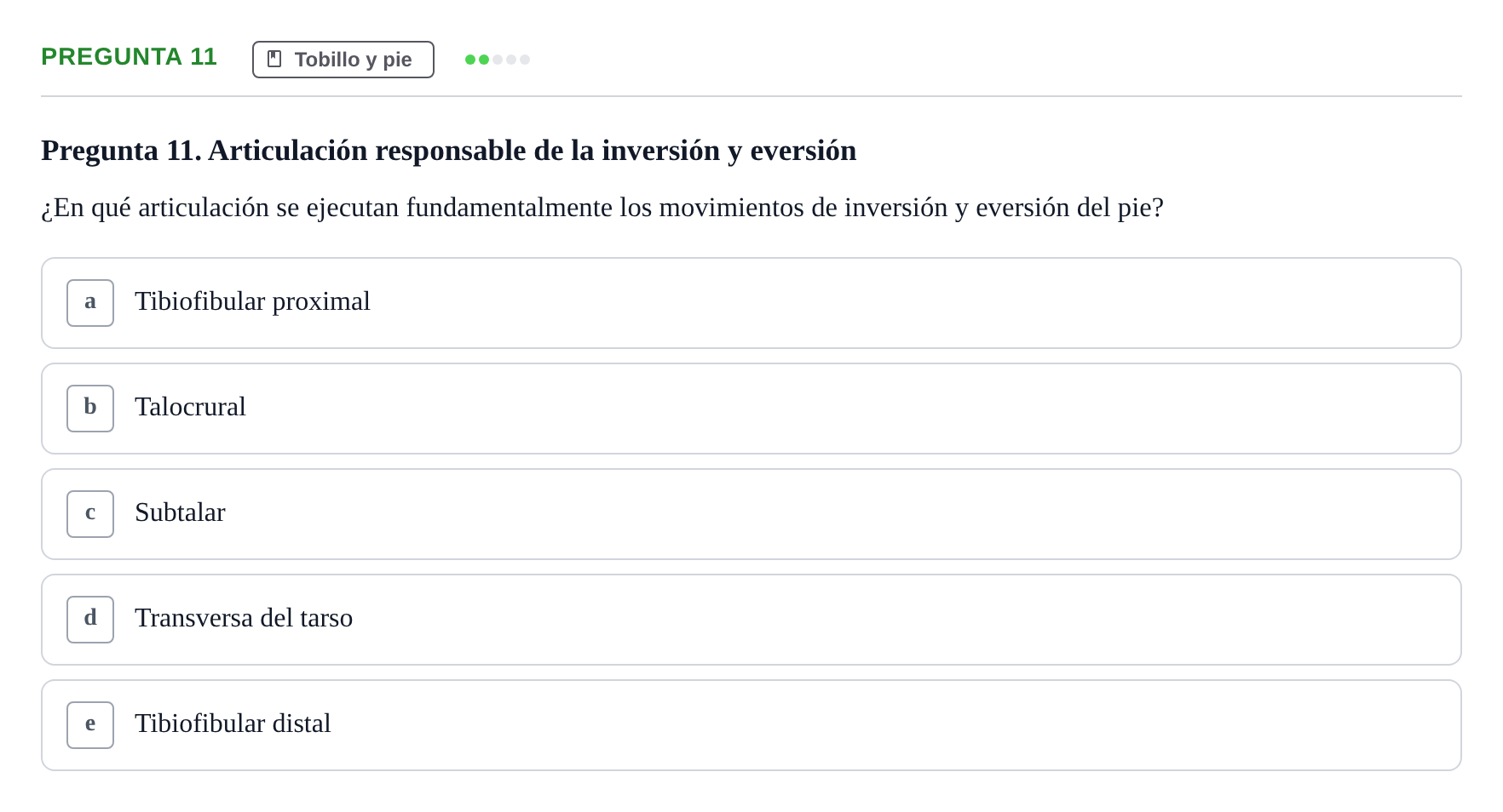 Enunciado: Pregunta 11 · Anatomía General y del Aparato Locomotor URV 2020
