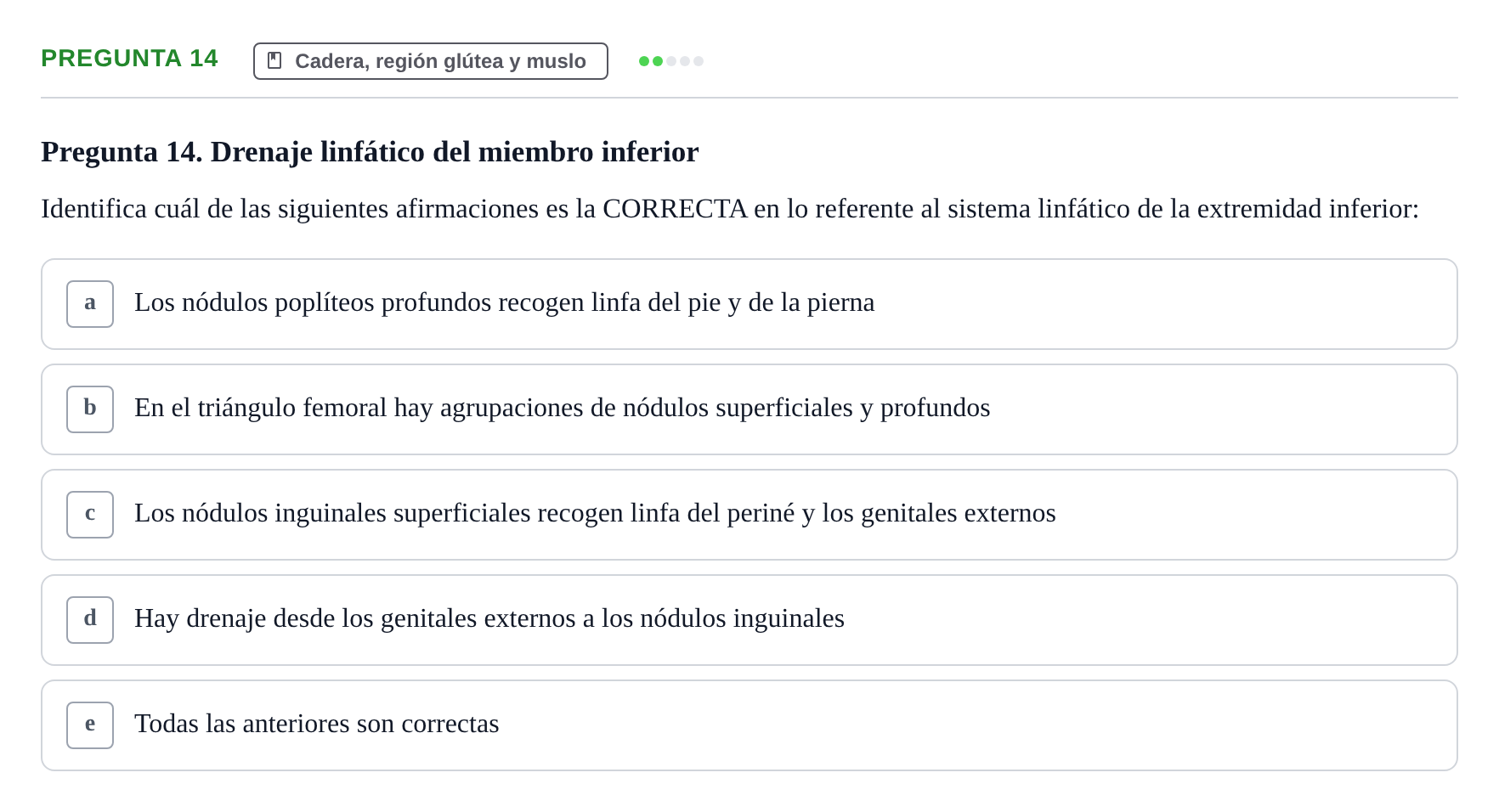 Enunciado: Pregunta 14 · Anatomía General y del Aparato Locomotor URV 2020