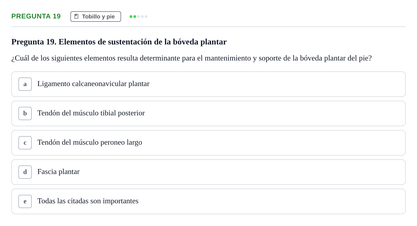 Enunciado: Pregunta 19 · Anatomía General y del Aparato Locomotor URV 2020