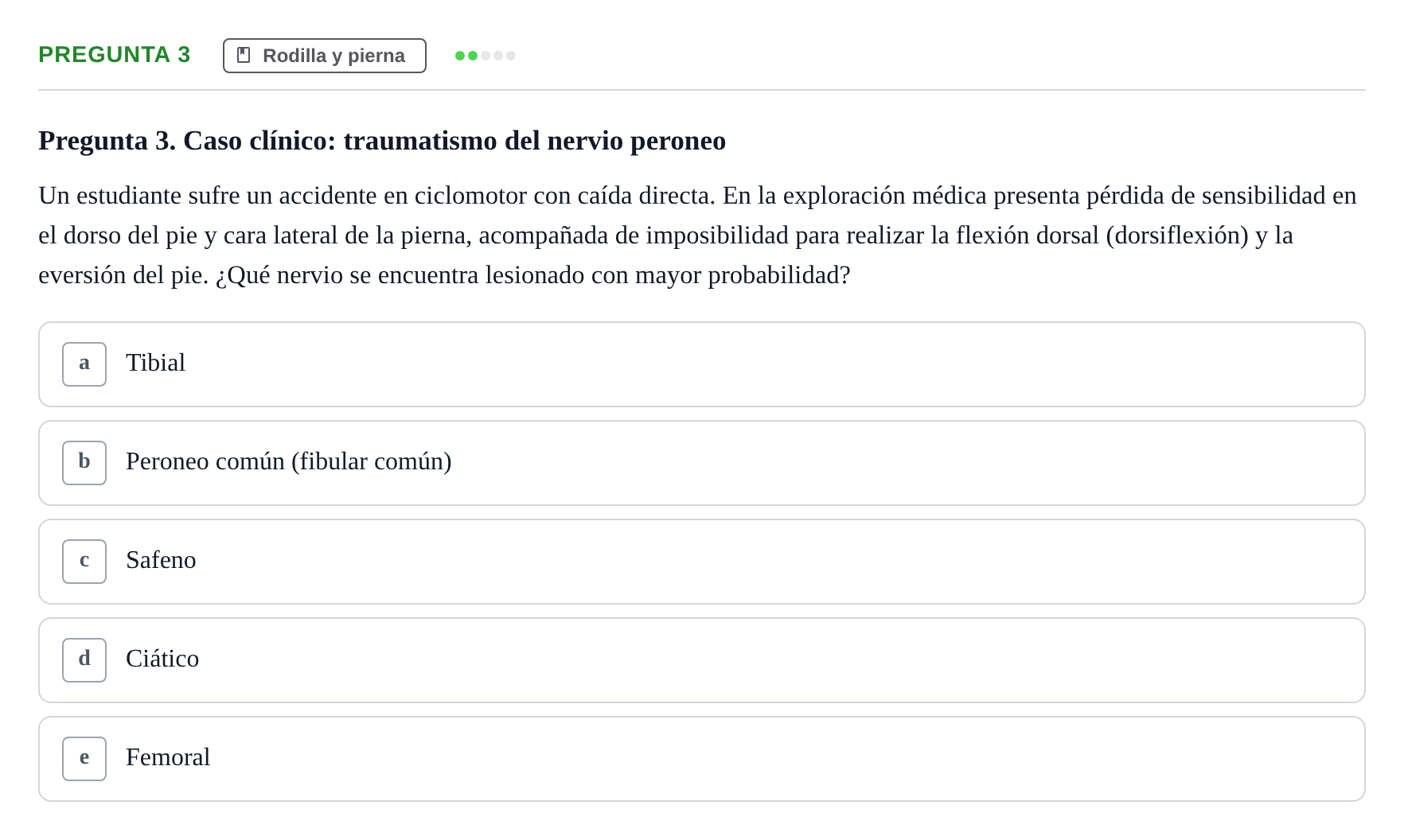 Enunciado: Pregunta 3 · Anatomía General y del Aparato Locomotor URV 2020