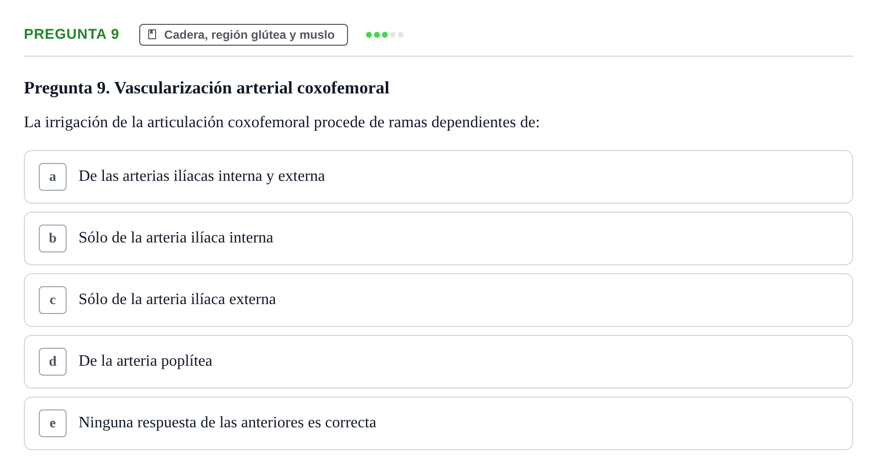 Enunciado: Pregunta 9 · Anatomía General y del Aparato Locomotor URV 2020
