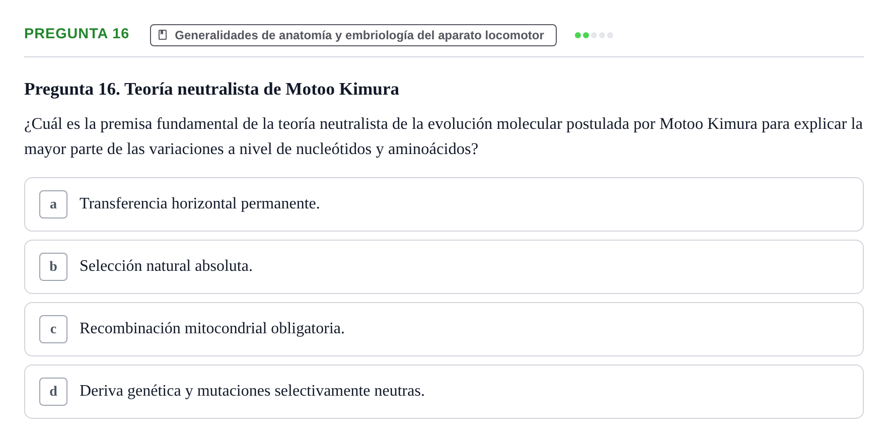 Enunciado: Pregunta 16