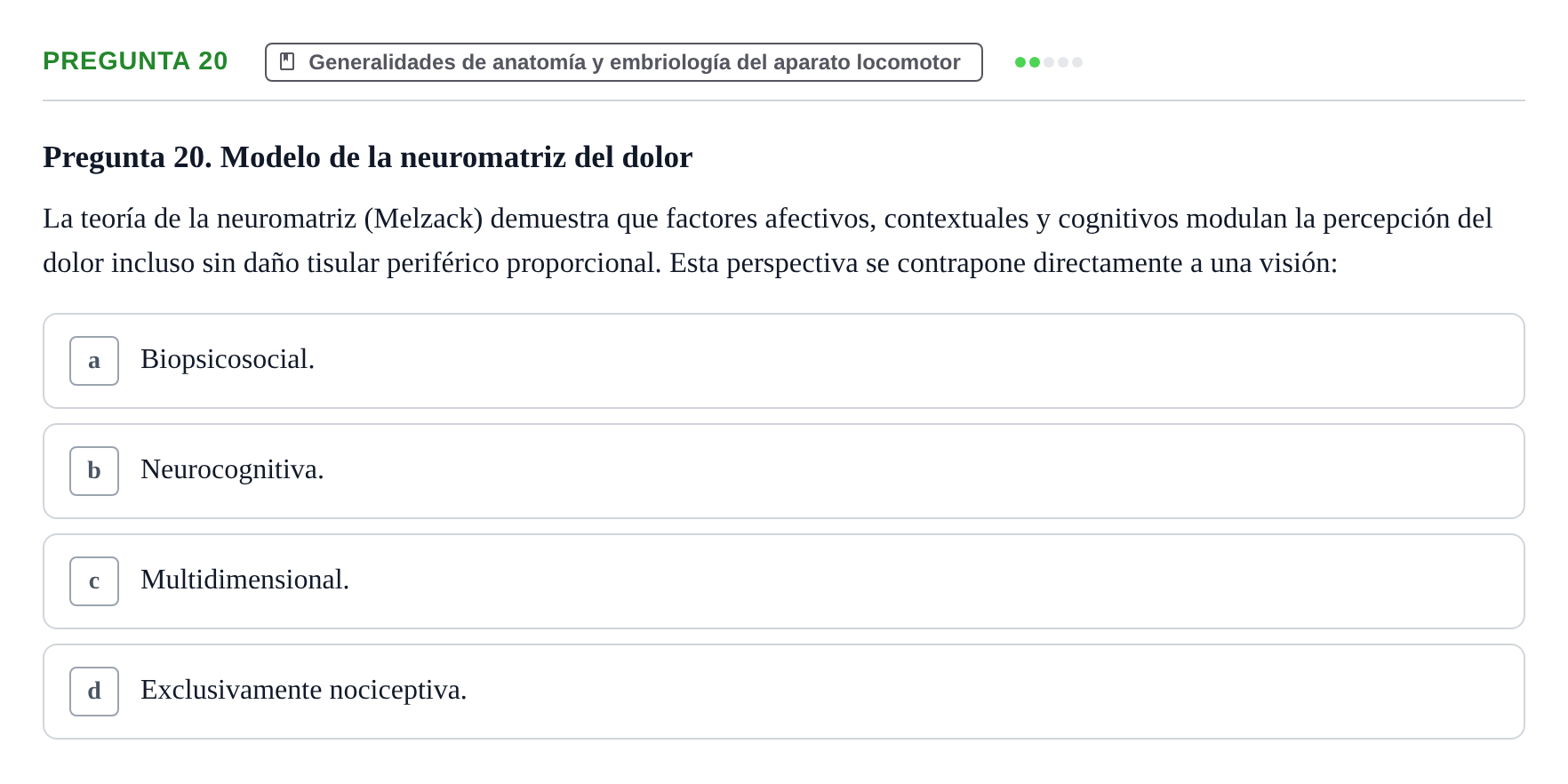 Enunciado: Pregunta 20