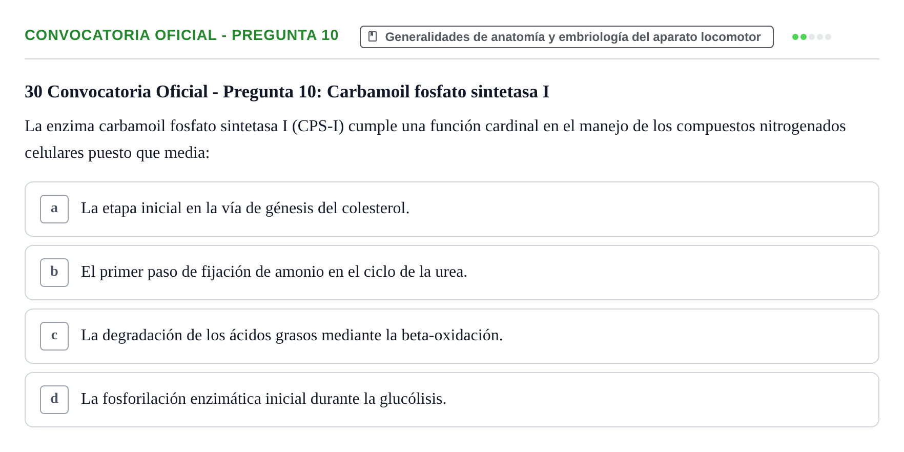 Enunciado: Convocatoria Oficial - Pregunta 10