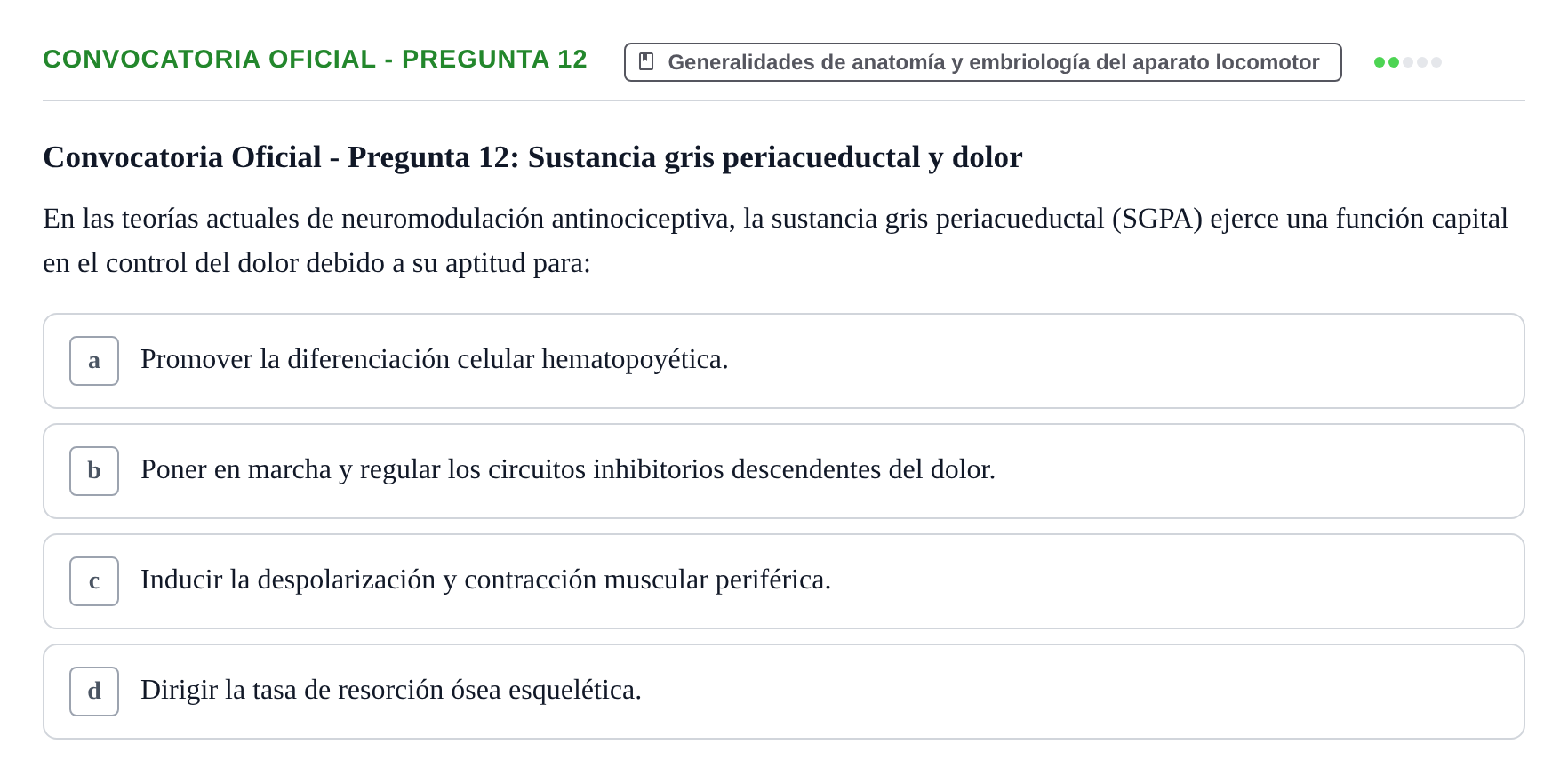 Enunciado: Convocatoria Oficial - Pregunta 12
