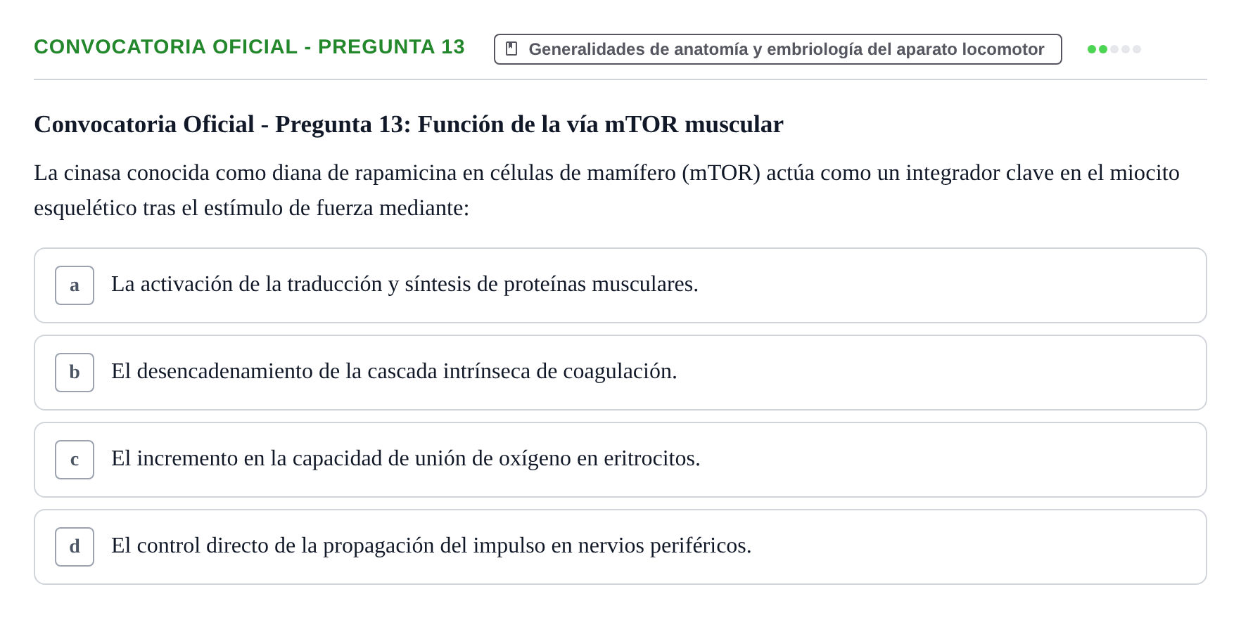 Enunciado: Convocatoria Oficial - Pregunta 13