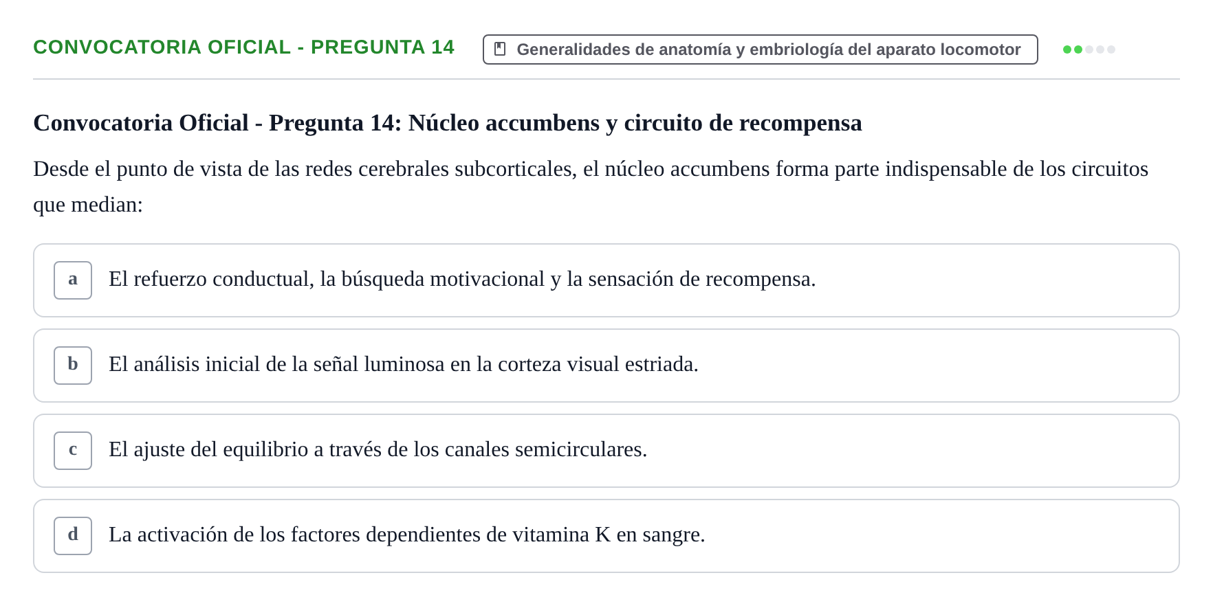 Enunciado: Convocatoria Oficial - Pregunta 14