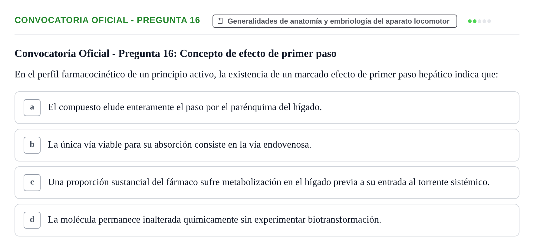Enunciado: Convocatoria Oficial - Pregunta 16