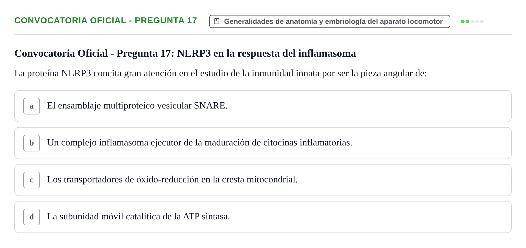 Enunciado: Convocatoria Oficial - Pregunta 17