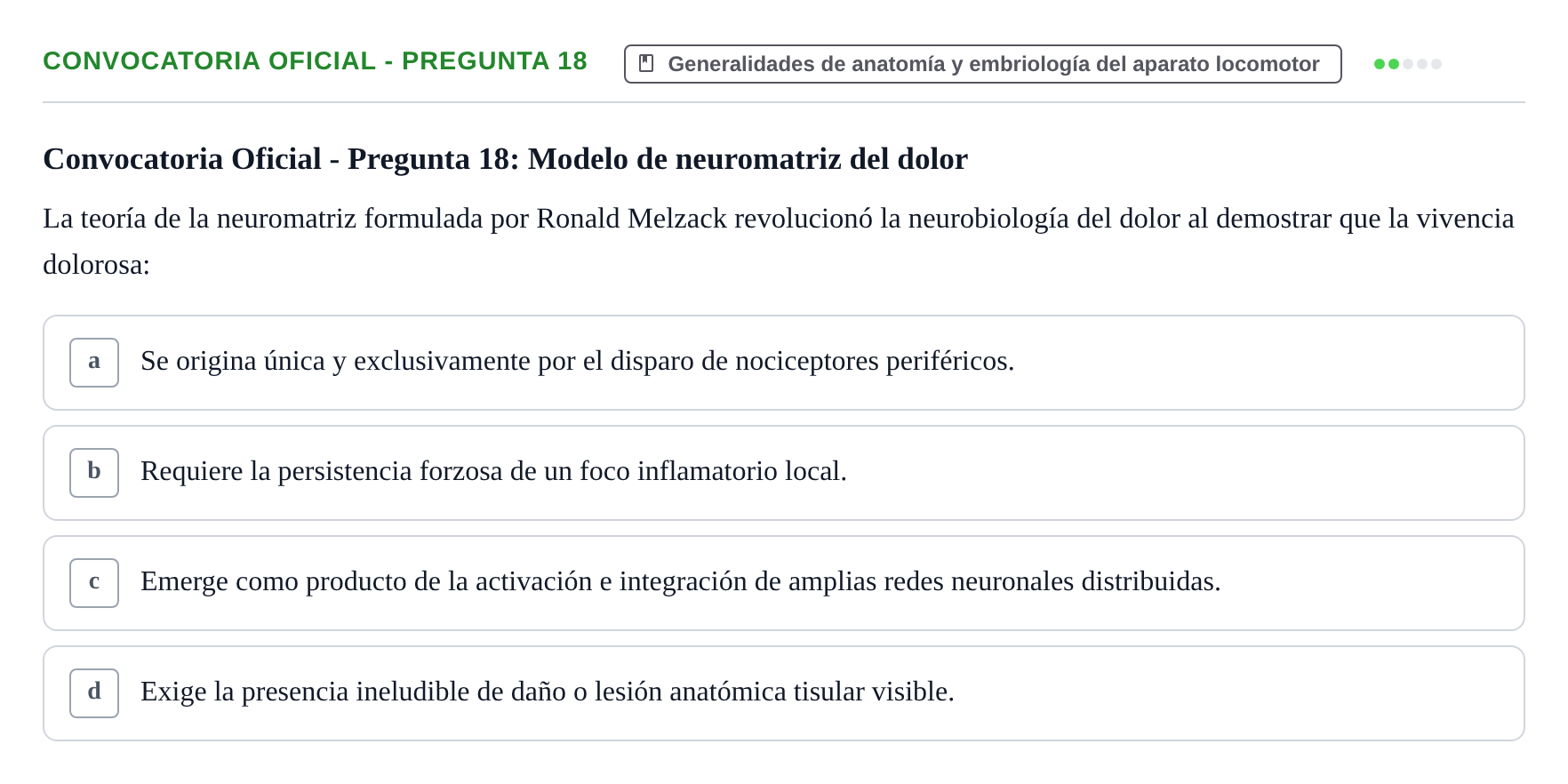 Enunciado: Convocatoria Oficial - Pregunta 18