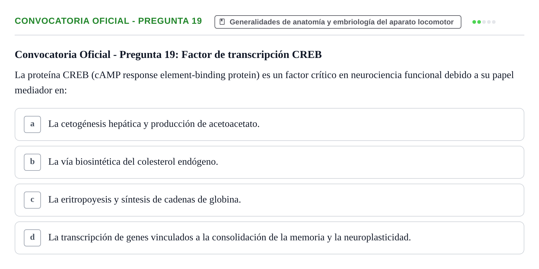 Enunciado: Convocatoria Oficial - Pregunta 19