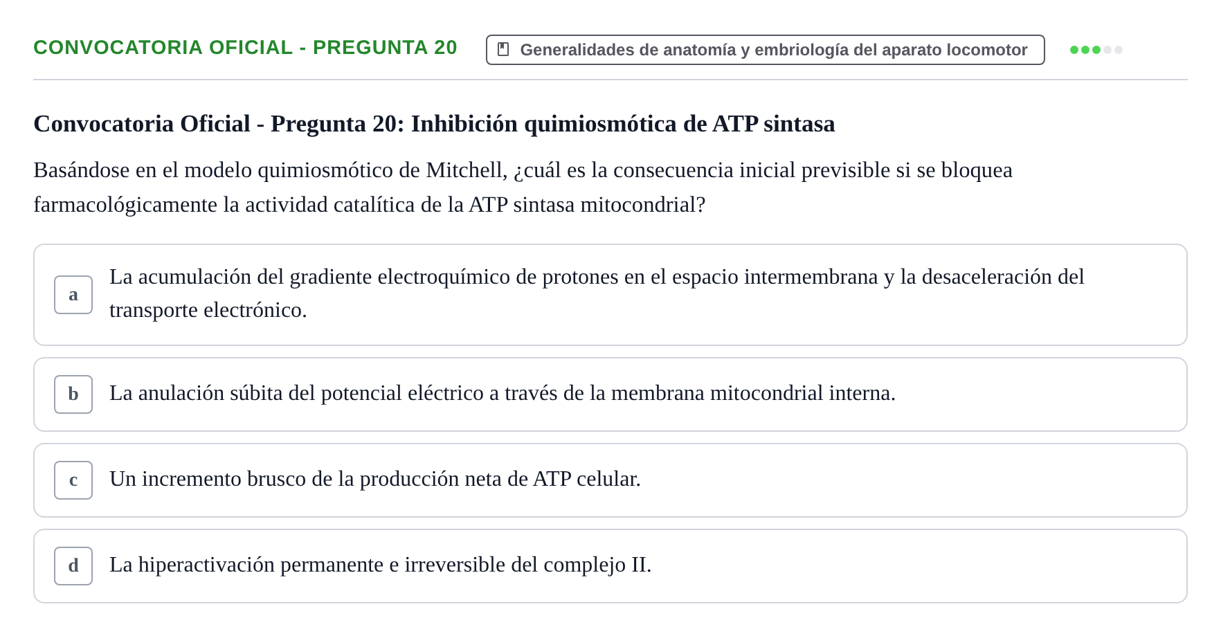 Enunciado: Convocatoria Oficial - Pregunta 20