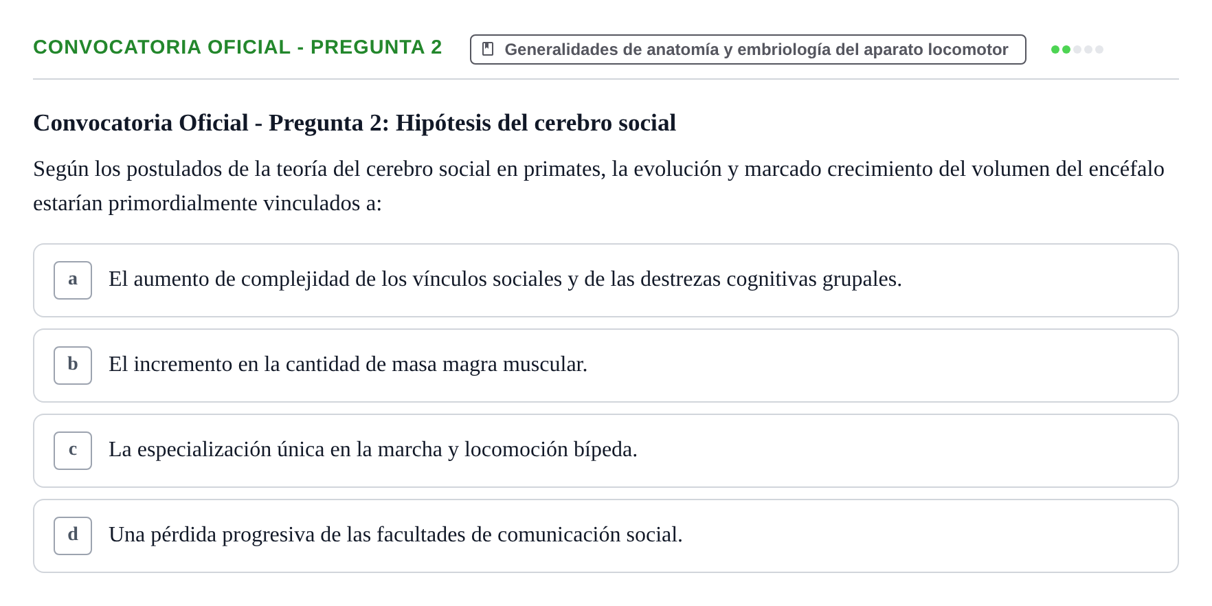 Enunciado: Convocatoria Oficial - Pregunta 2