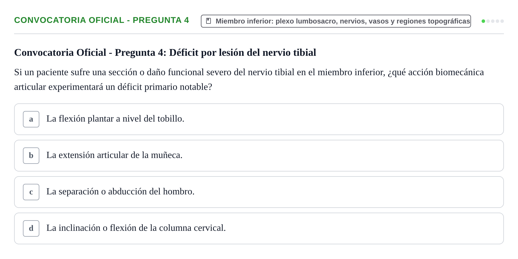 Enunciado: Convocatoria Oficial - Pregunta 4