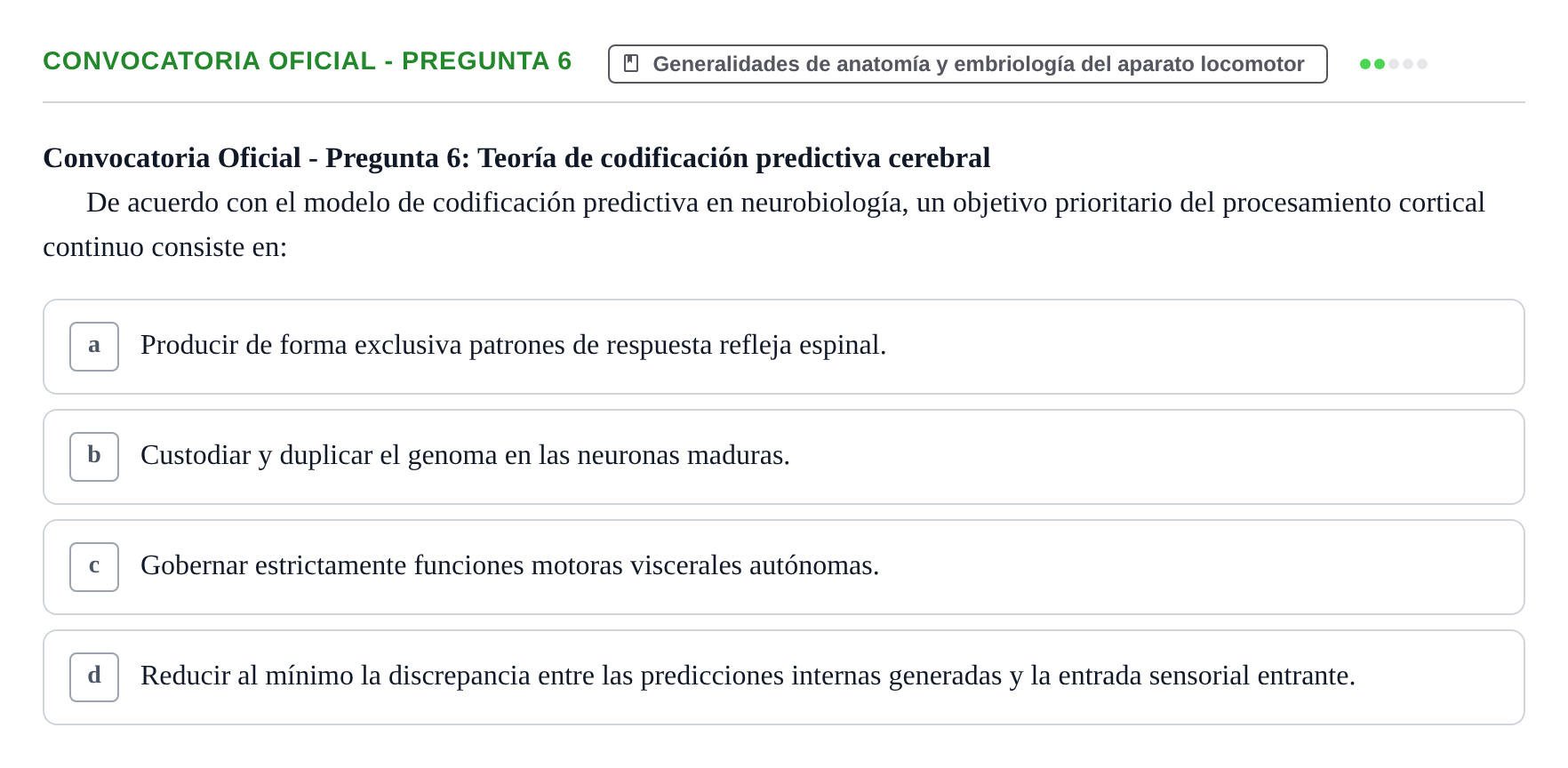 Enunciado: Convocatoria Oficial - Pregunta 6