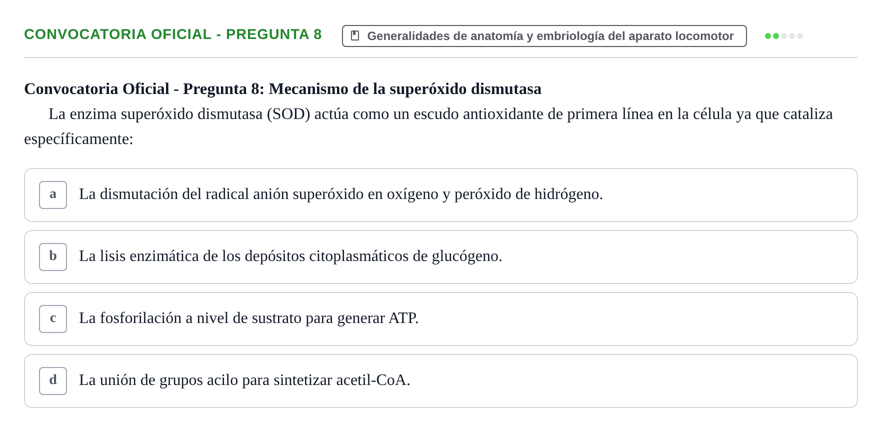 Enunciado: Convocatoria Oficial - Pregunta 8