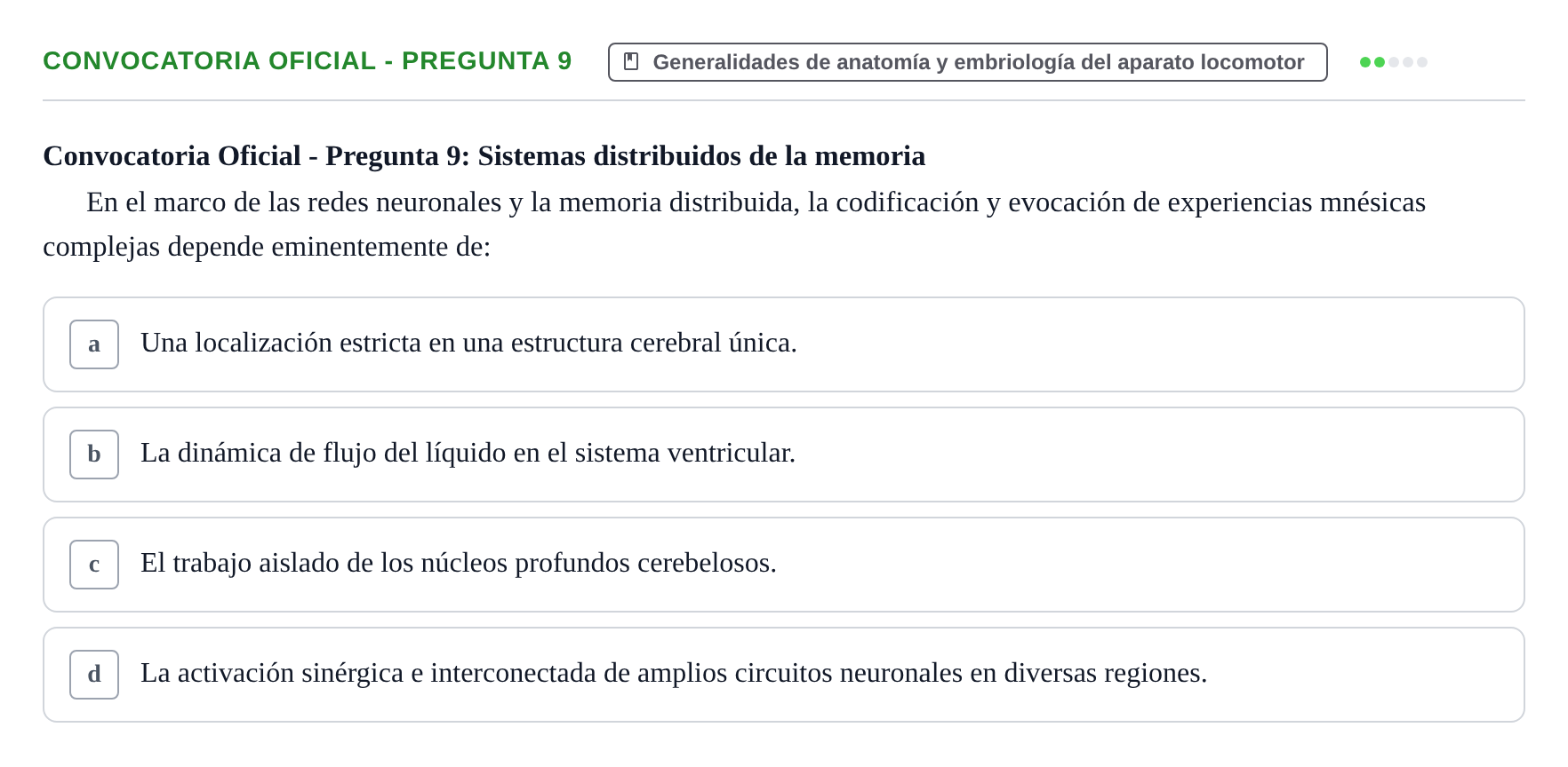 Enunciado: Convocatoria Oficial - Pregunta 9