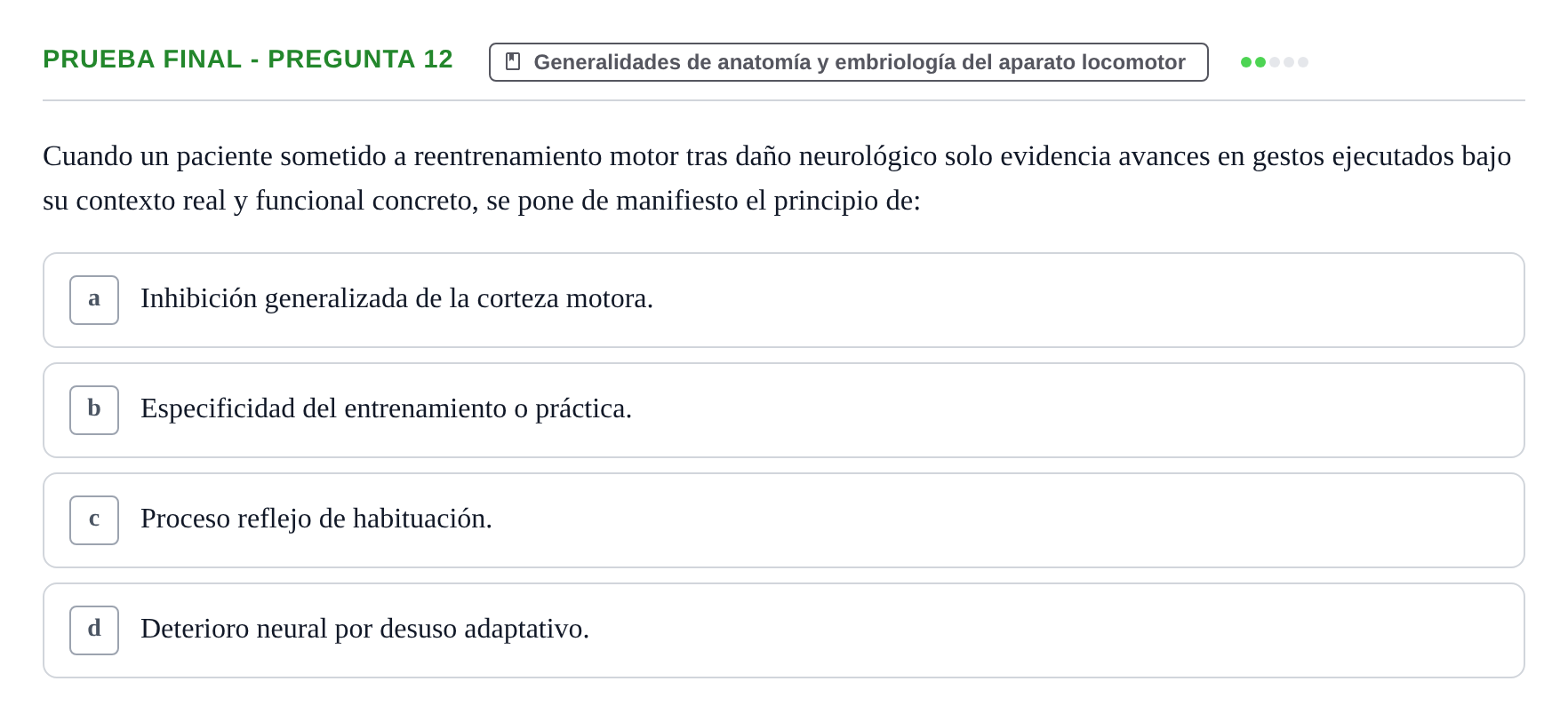 Enunciado: Prueba Final - Pregunta 12
