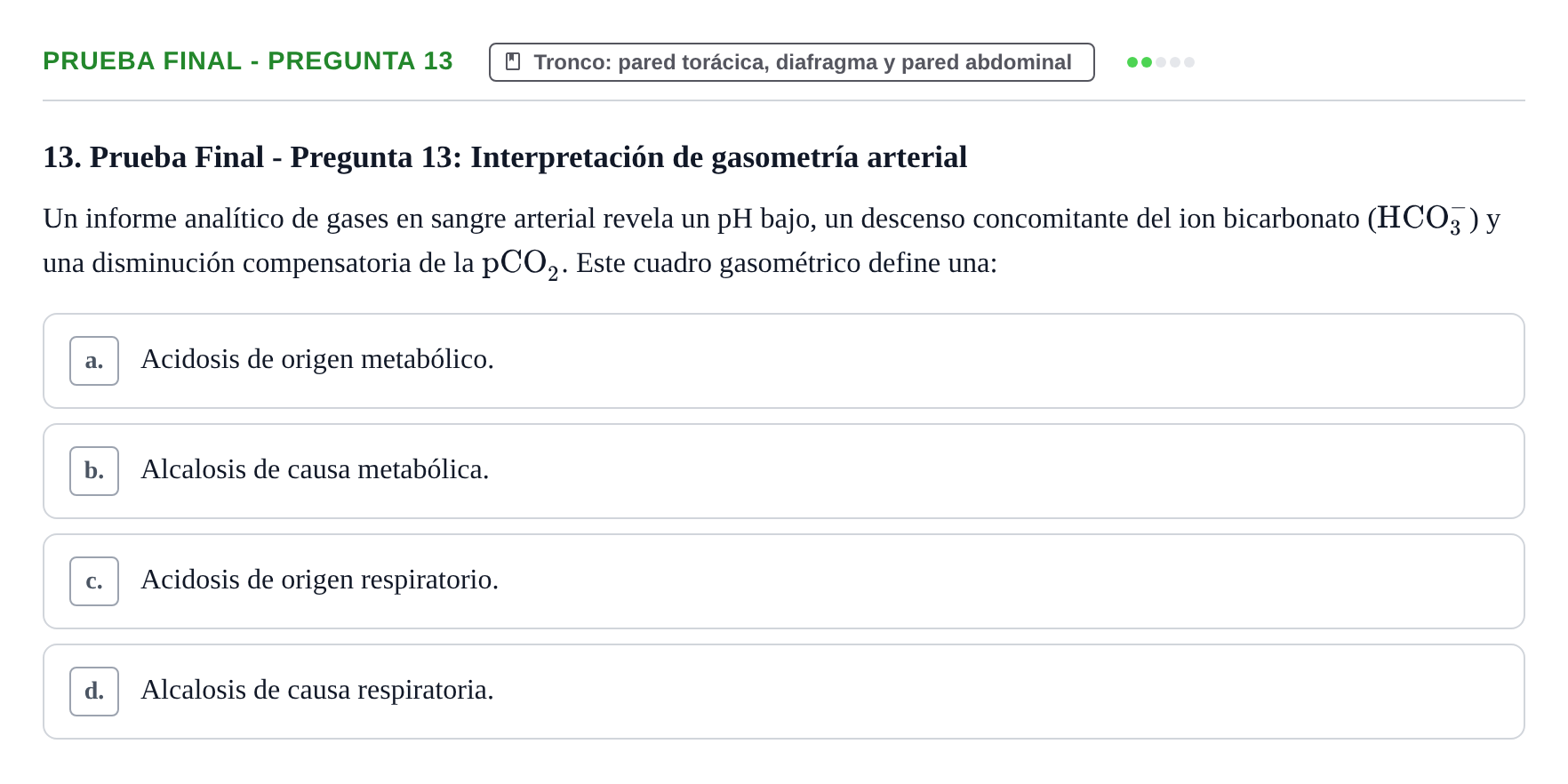 Enunciado: Prueba Final - Pregunta 13