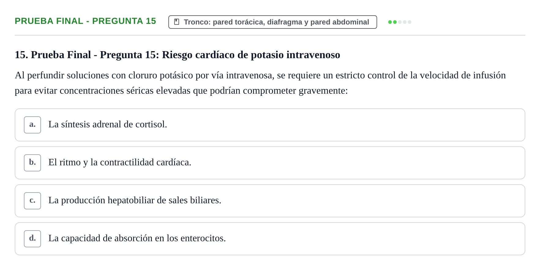 Enunciado: Prueba Final - Pregunta 15