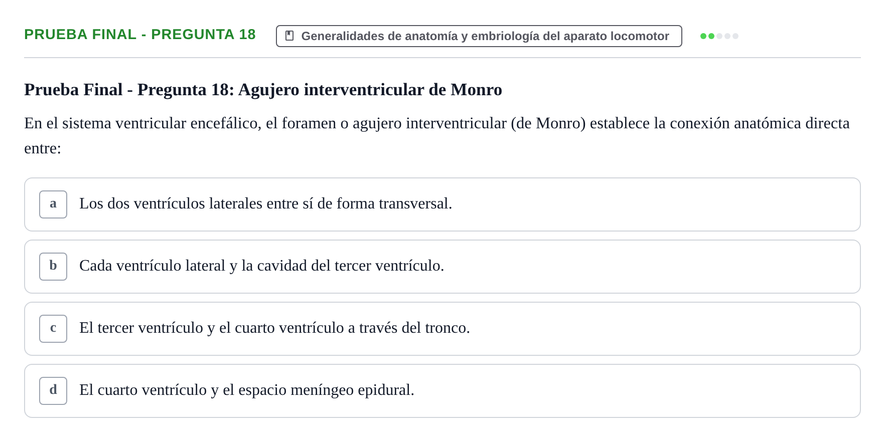 Enunciado: Prueba Final - Pregunta 18