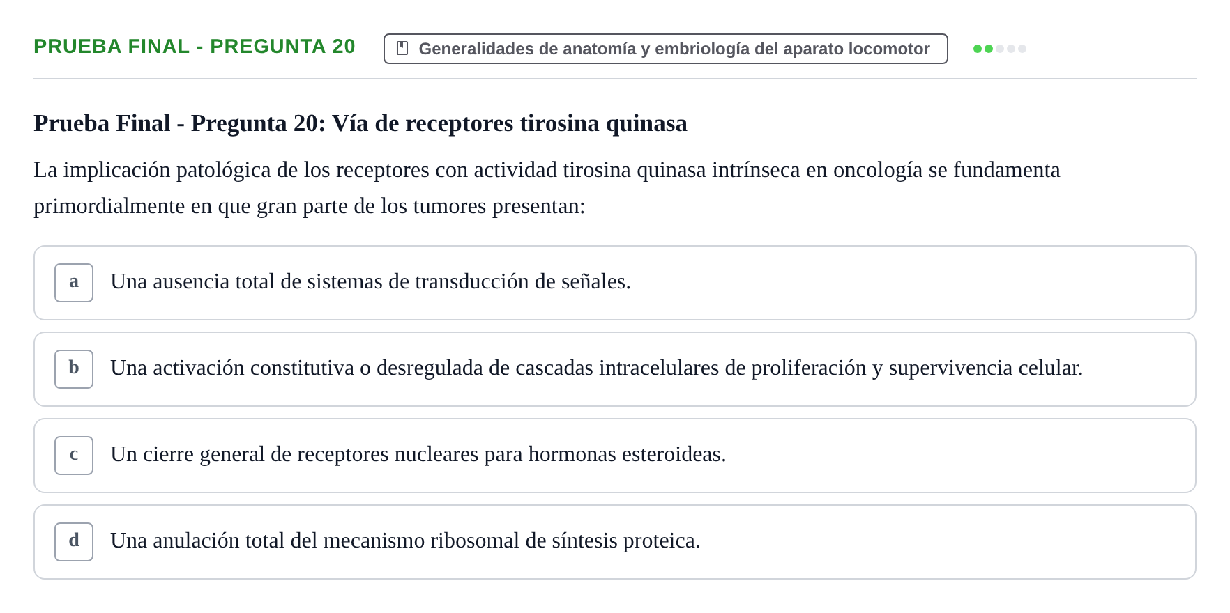 Enunciado: Prueba Final - Pregunta 20