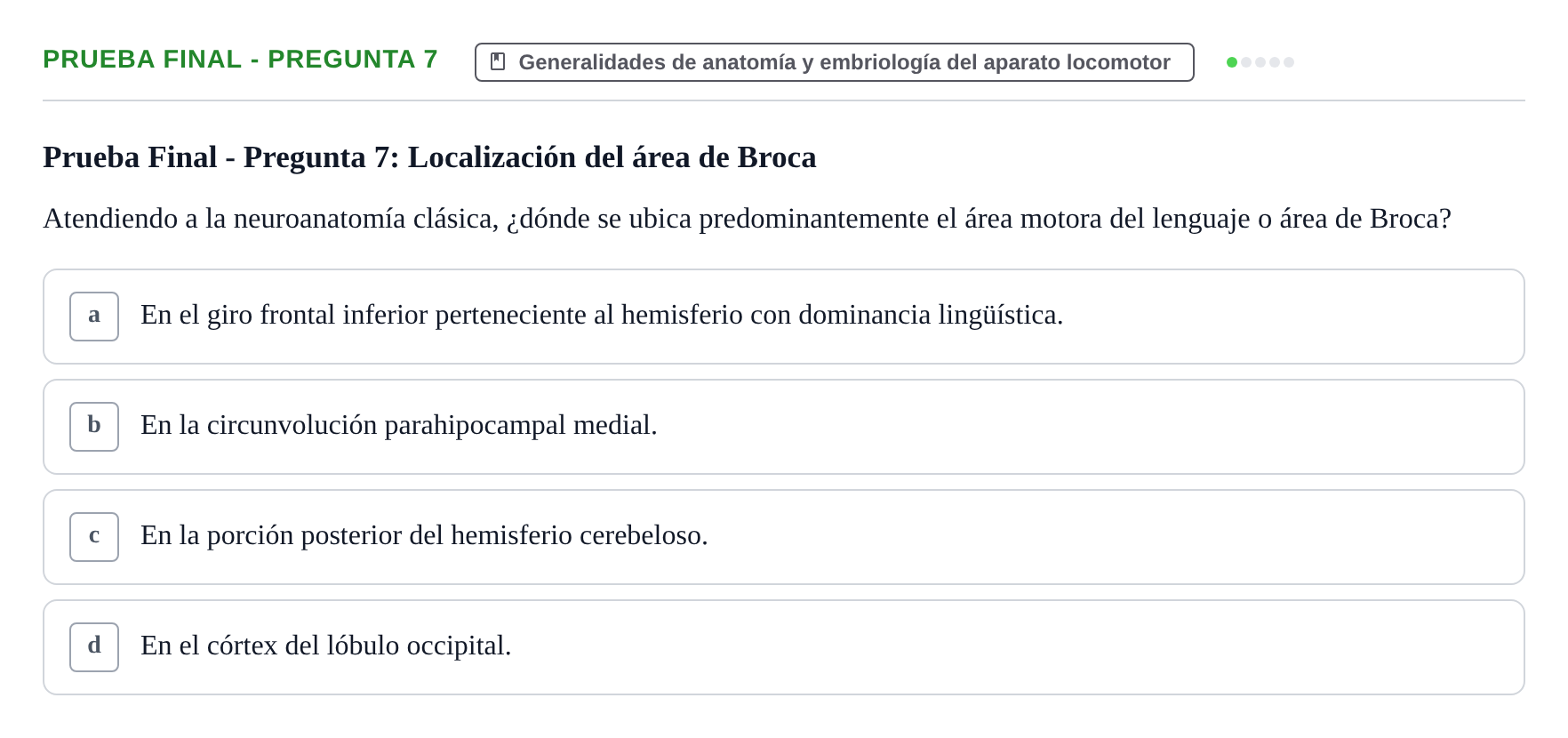 Enunciado: Prueba Final - Pregunta 7