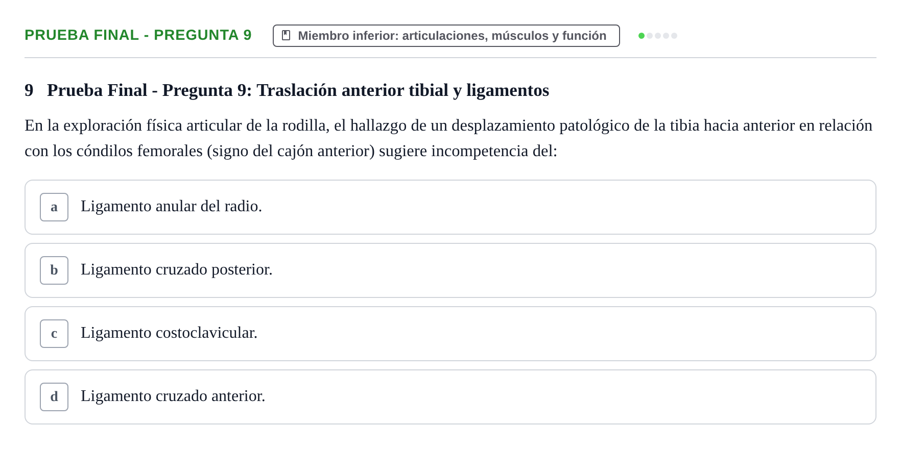 Enunciado: Prueba Final - Pregunta 9