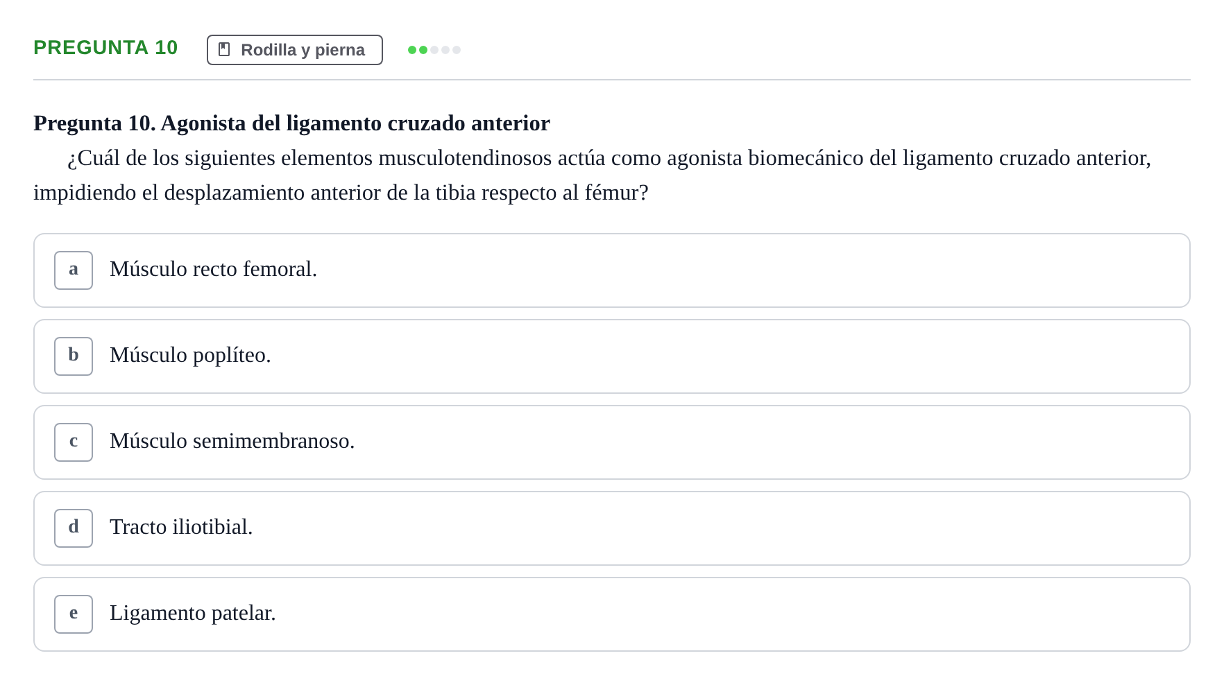 Enunciado: Pregunta 10 · Anatomía General y del Aparato Locomotor URV 2018