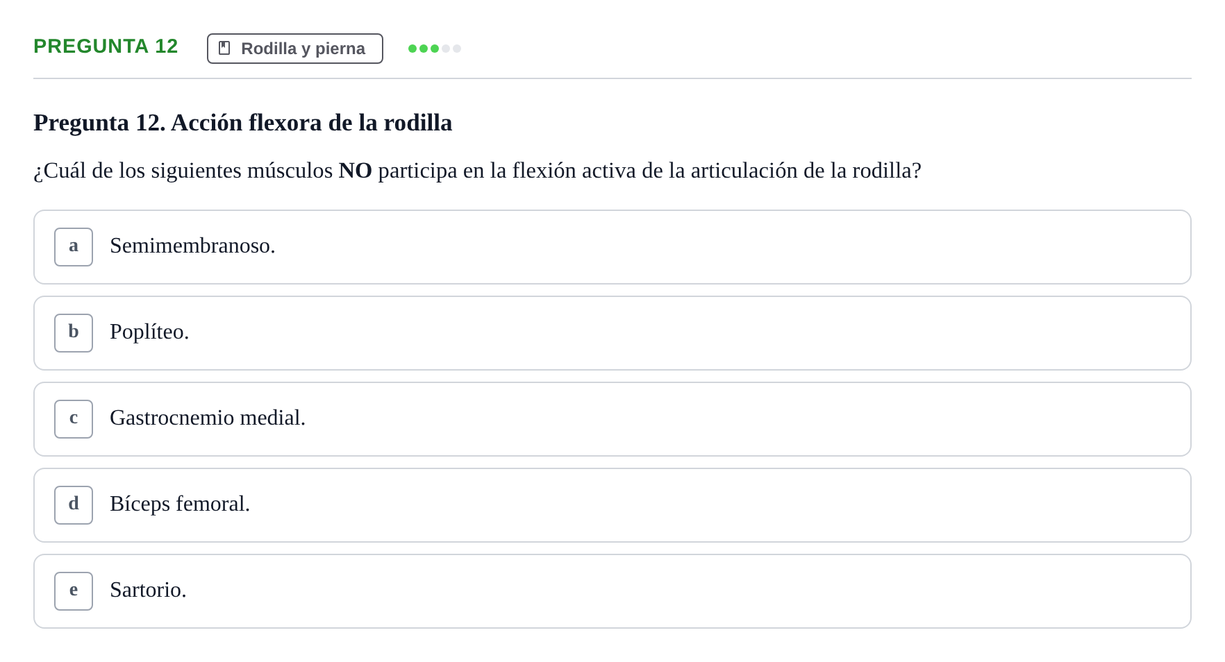 Enunciado: Pregunta 12 · Anatomía General y del Aparato Locomotor URV 2018