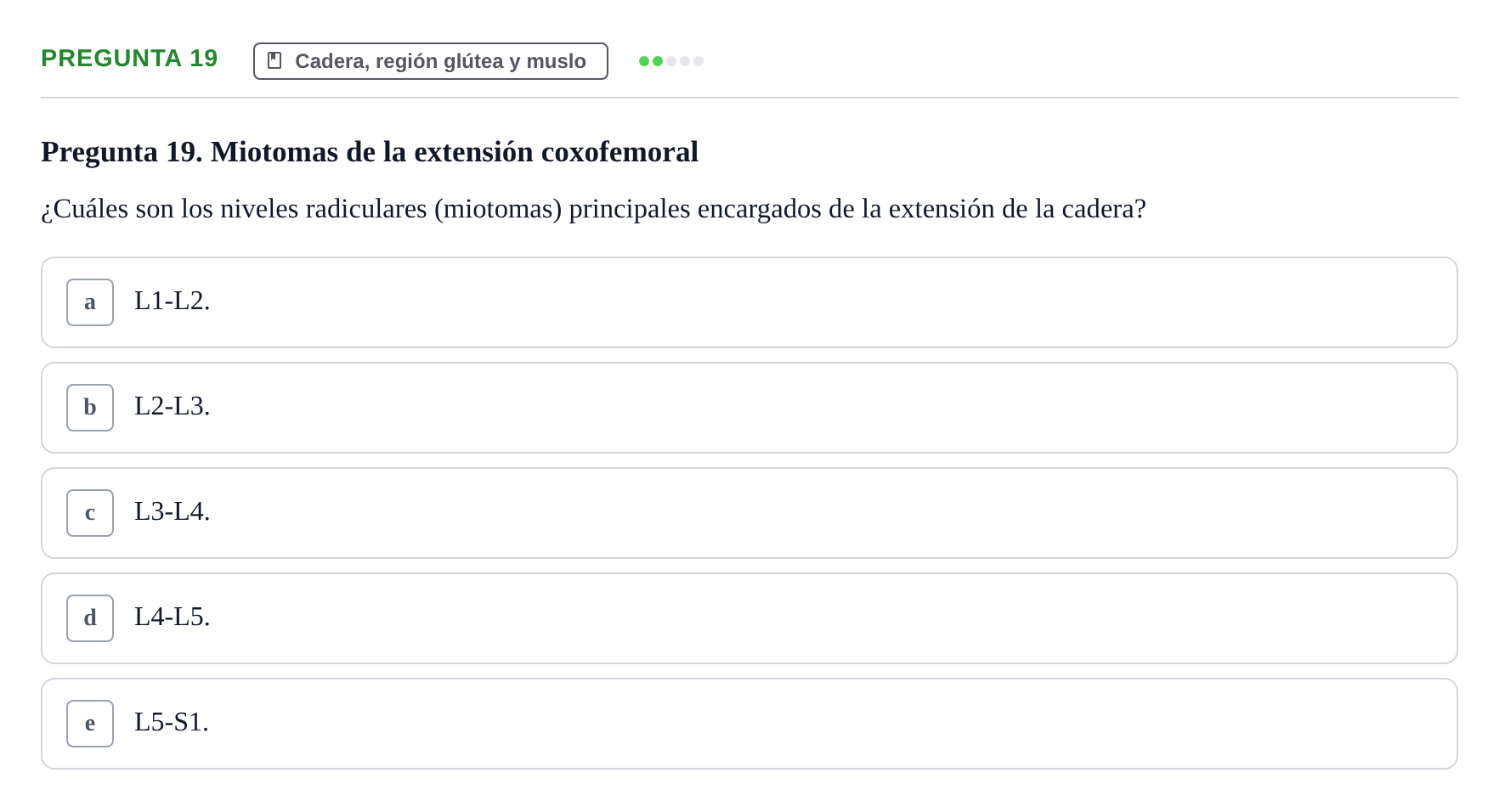 Enunciado: Pregunta 19 · Anatomía General y del Aparato Locomotor URV 2018