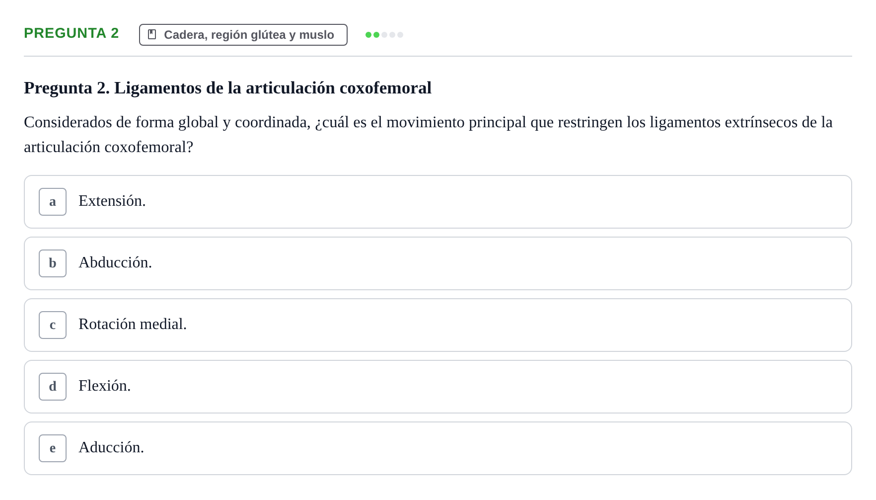 Enunciado: Pregunta 2 · Anatomía General y del Aparato Locomotor URV 2018
