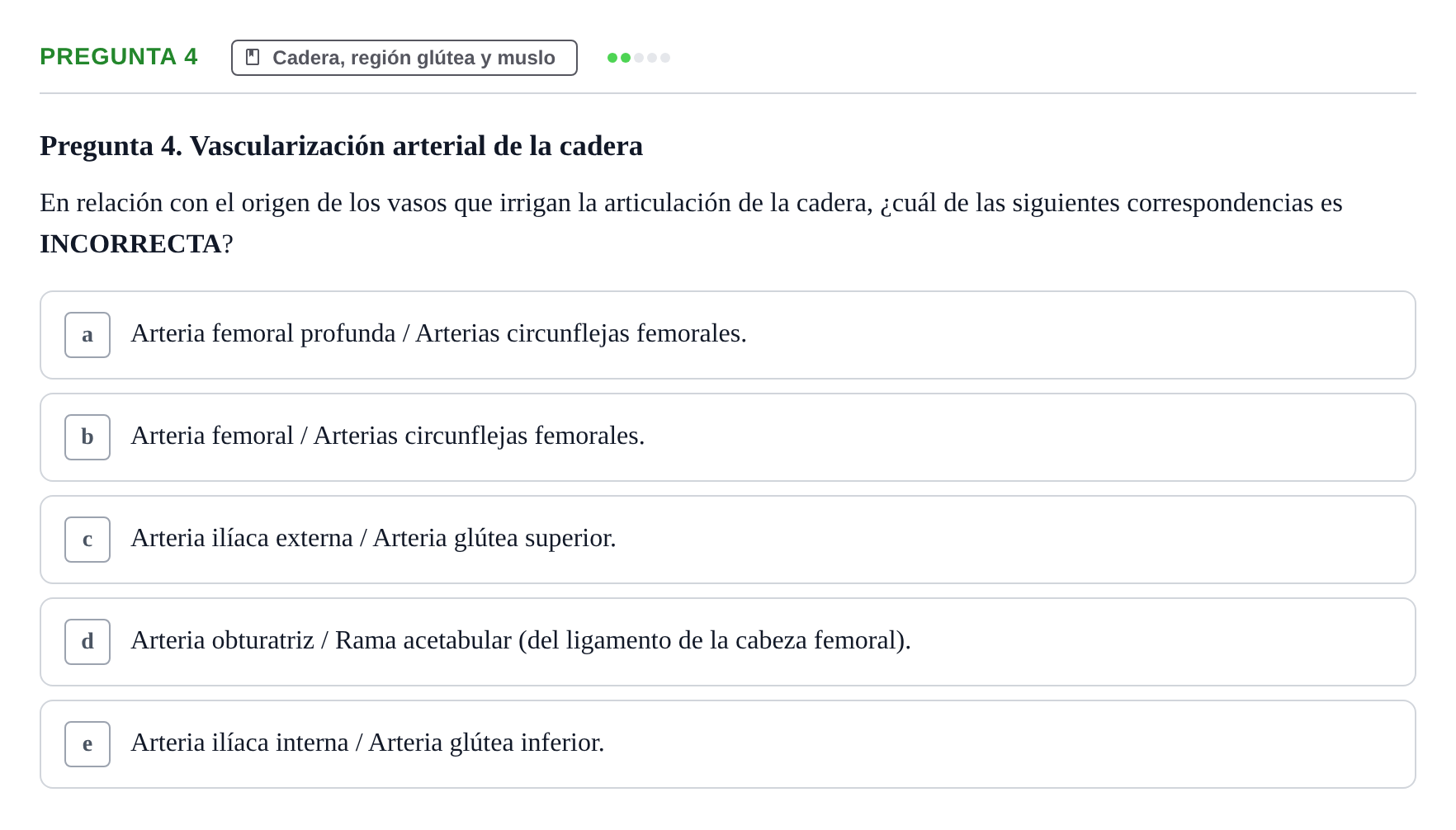 Enunciado: Pregunta 4 · Anatomía General y del Aparato Locomotor URV 2018