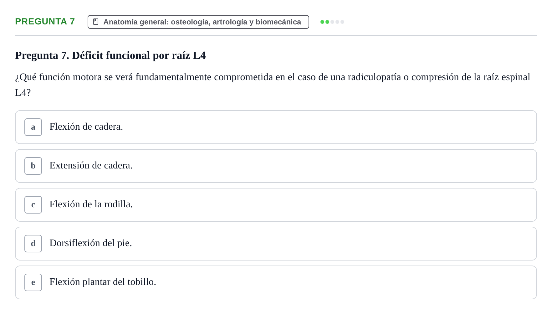 Enunciado: Pregunta 7 · Anatomía General y del Aparato Locomotor URV 2018