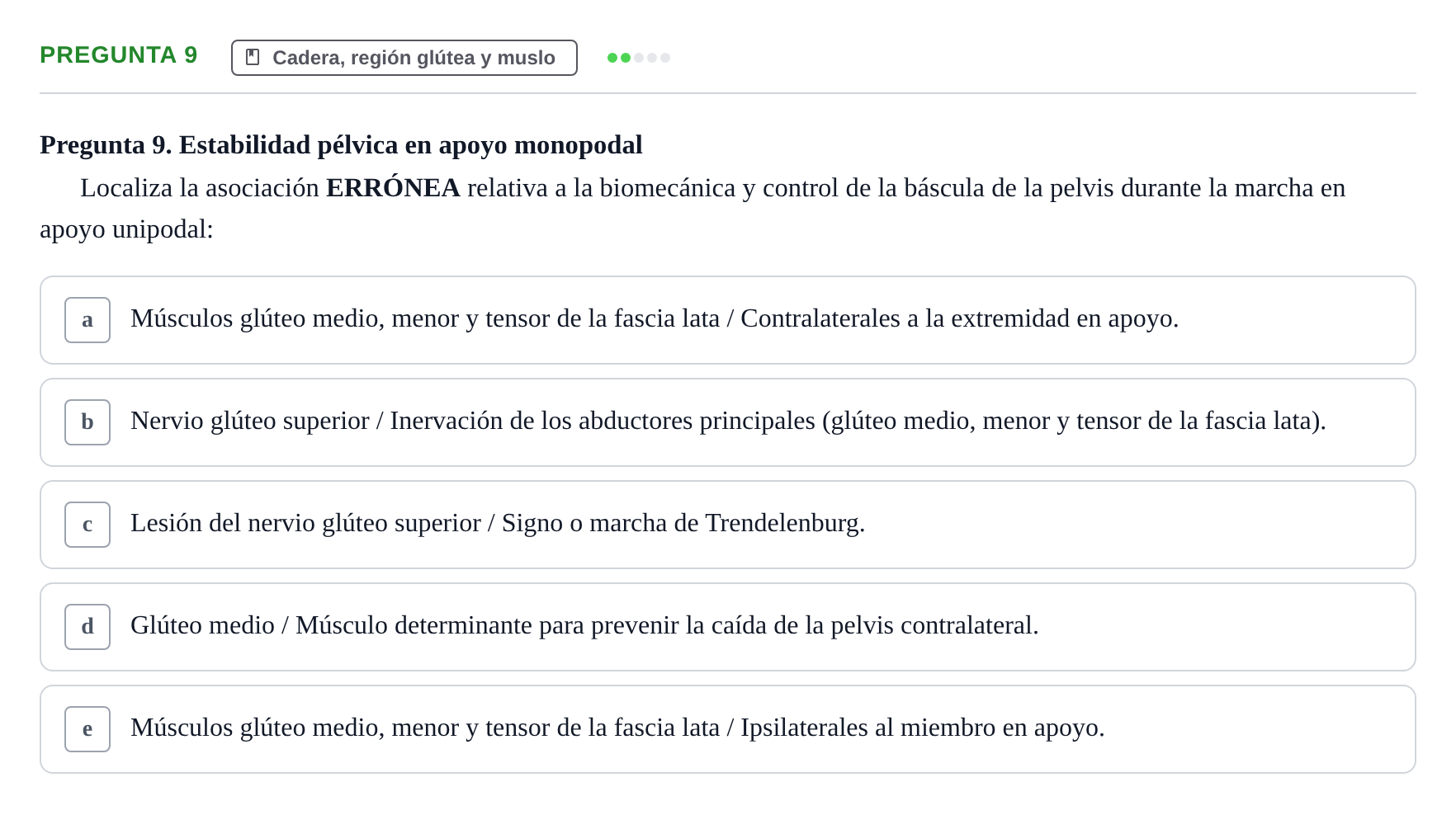 Enunciado: Pregunta 9 · Anatomía General y del Aparato Locomotor URV 2018