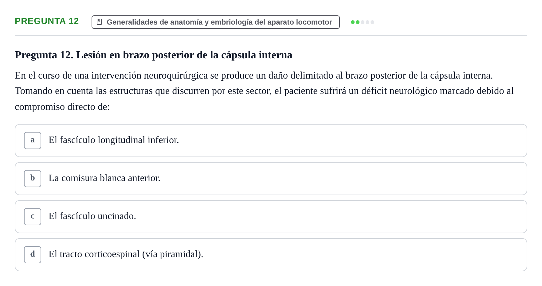 Enunciado: Pregunta 12