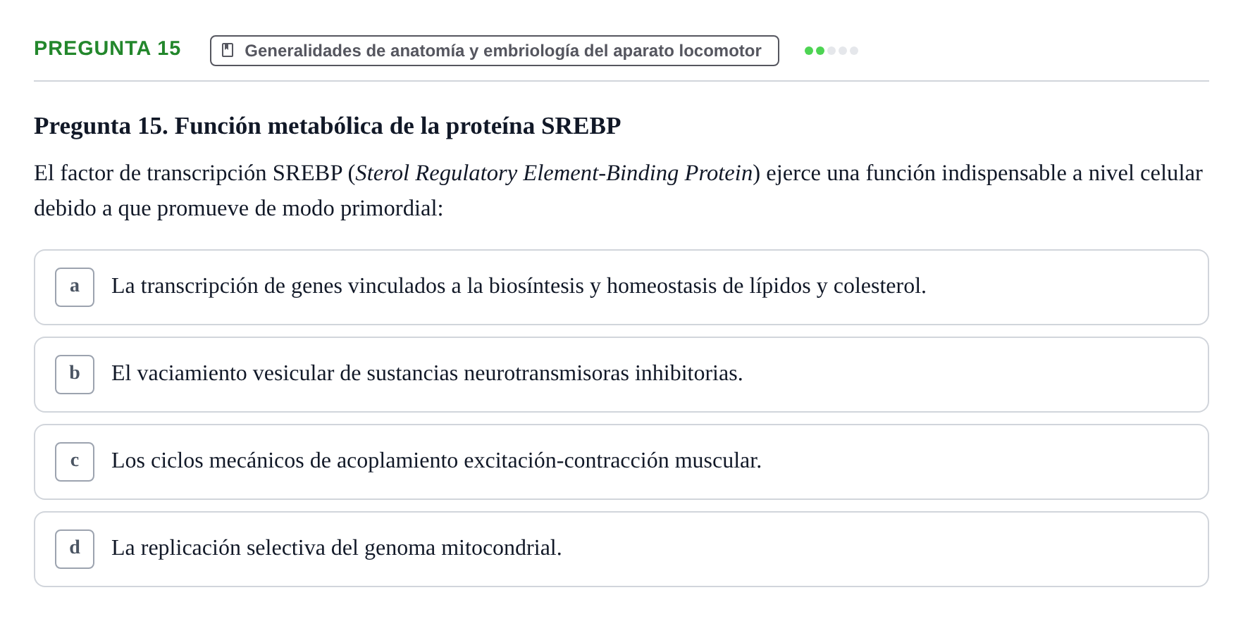 Enunciado: Pregunta 15