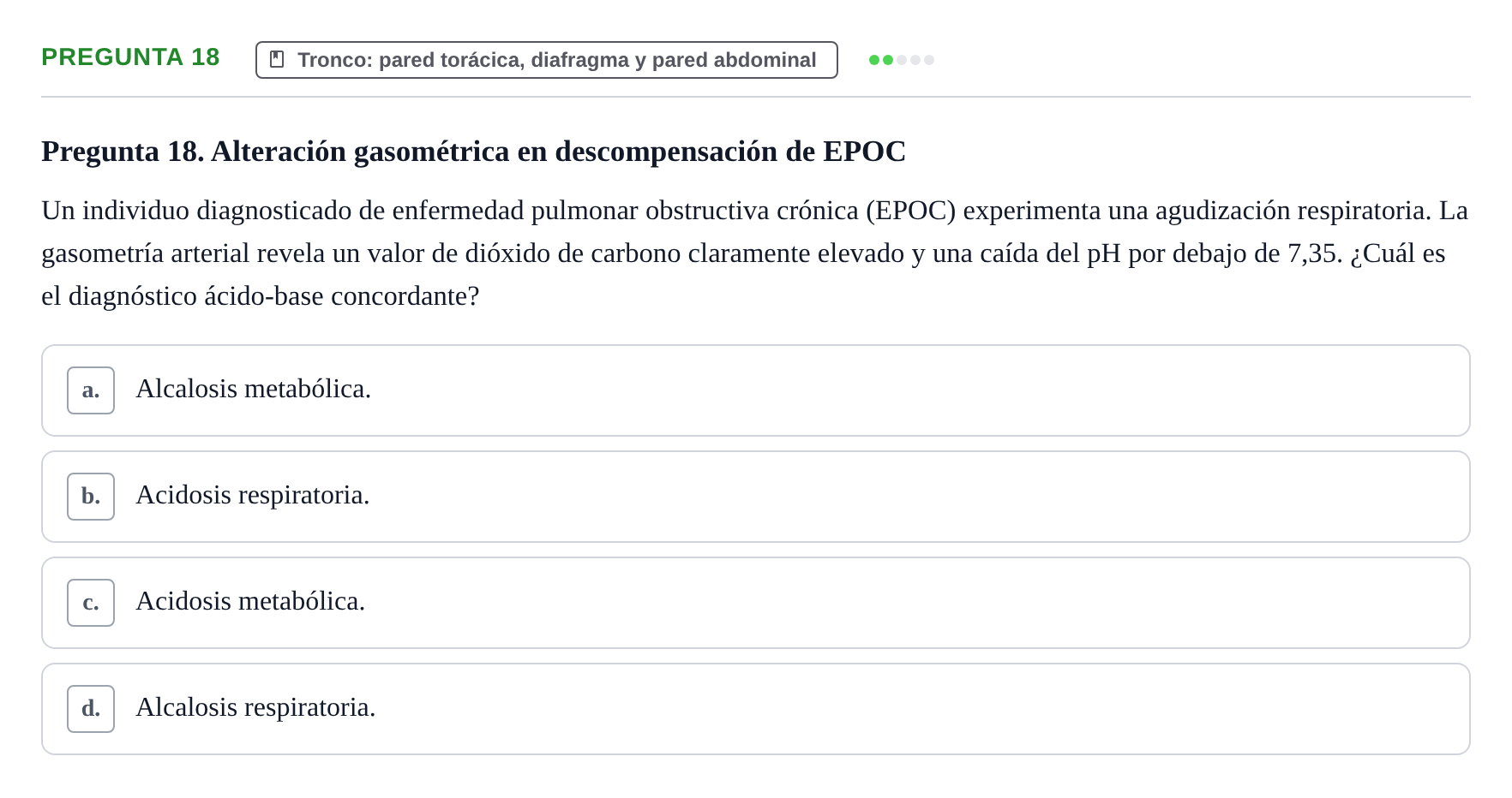 Enunciado: Pregunta 18