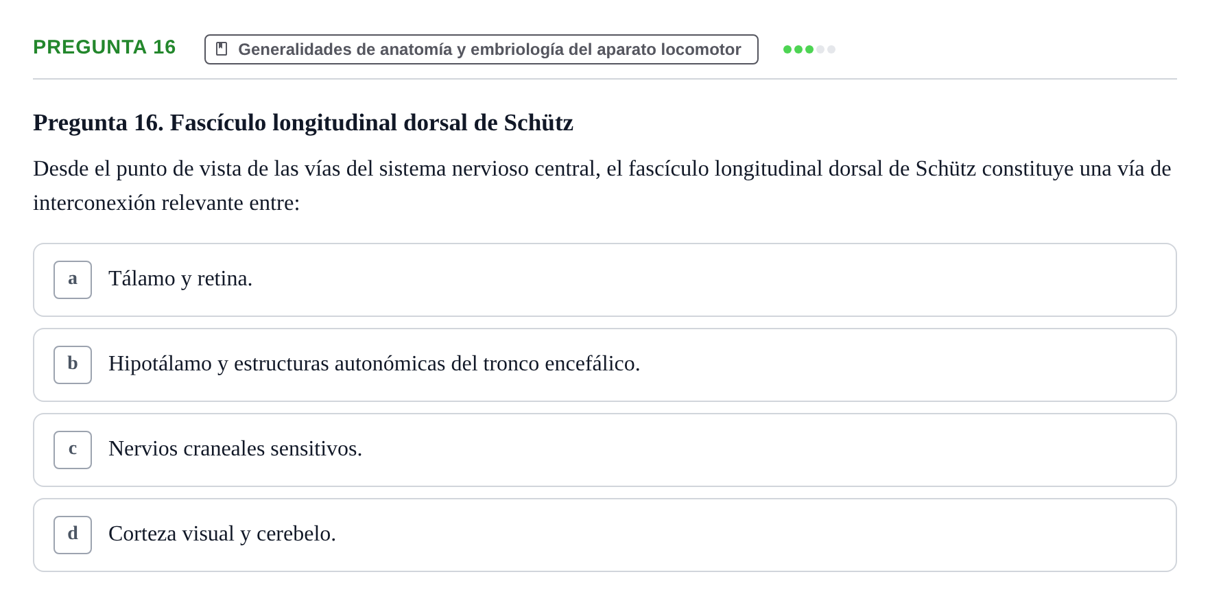 Enunciado: Pregunta 16