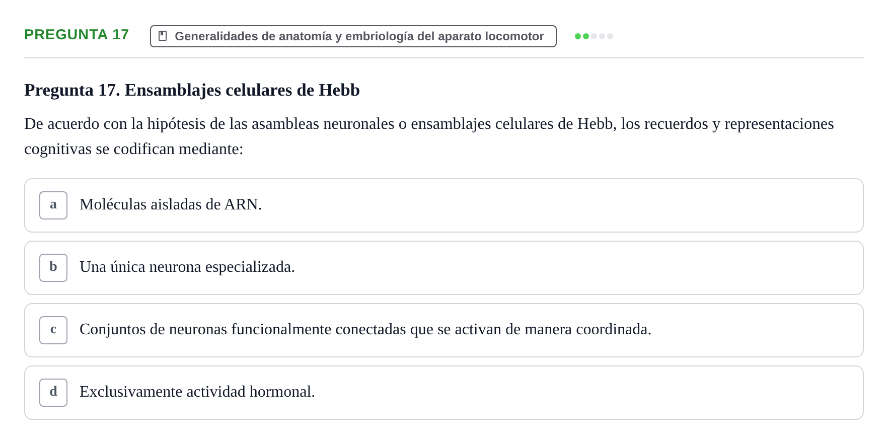 Enunciado: Pregunta 17