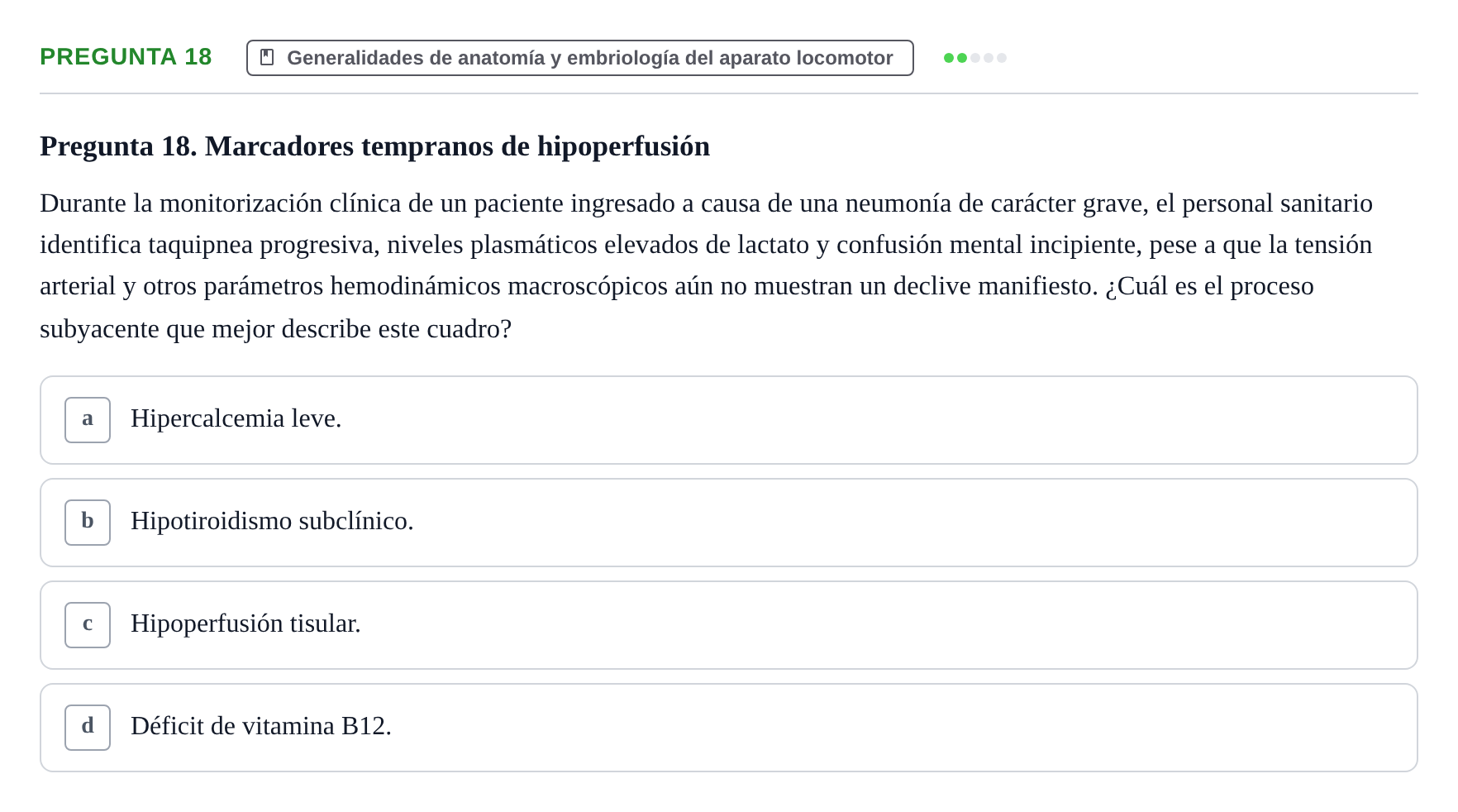 Enunciado: Pregunta 18