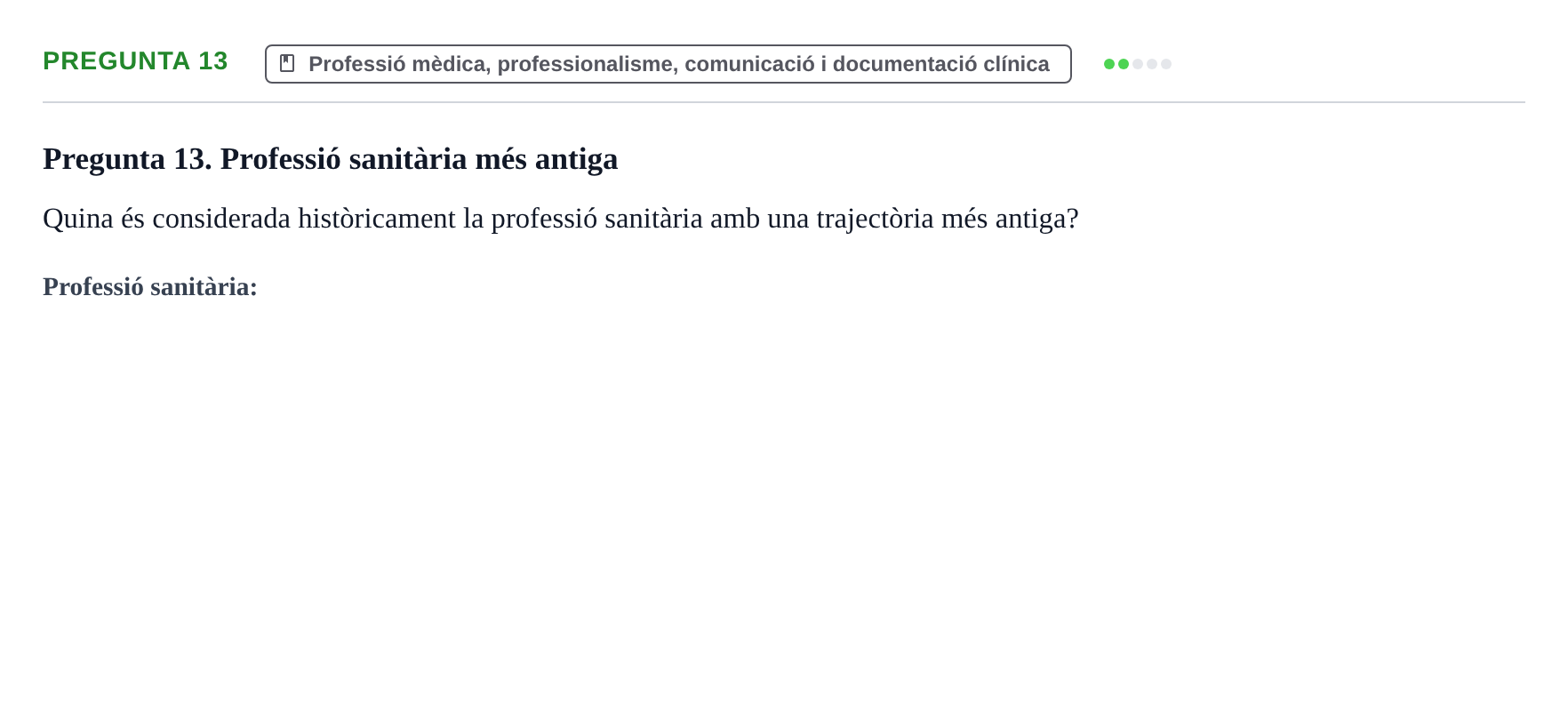 Enunciado: Pregunta 13 · Introducción a la Salud, Antropología, Demografía. Historia de la Medicina UB 2012